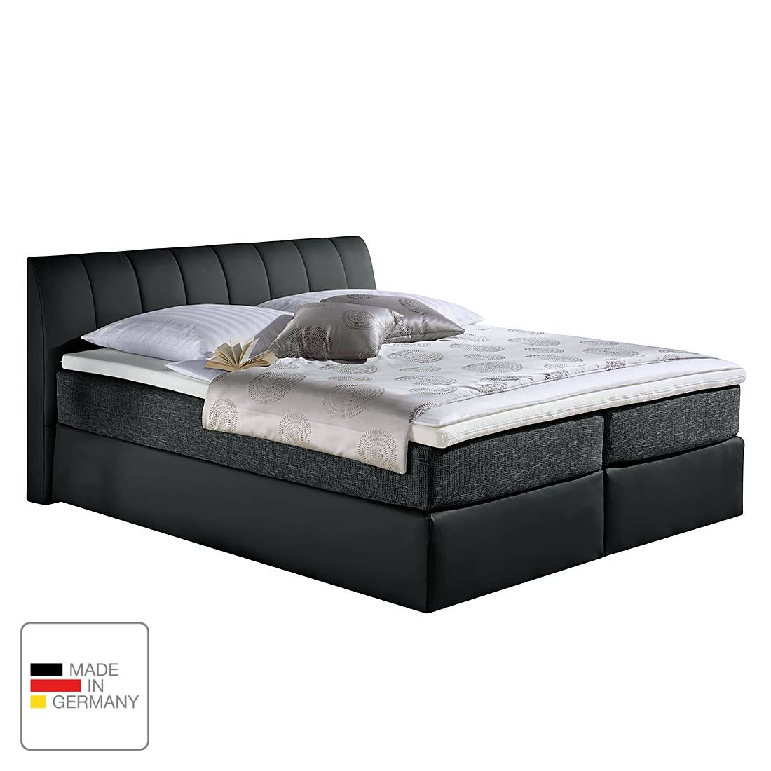goedkoop Boxspring Valea structuurstof 180 x 200cm H2 tot 80kg Koudschuimmatras Antraciet Monaco