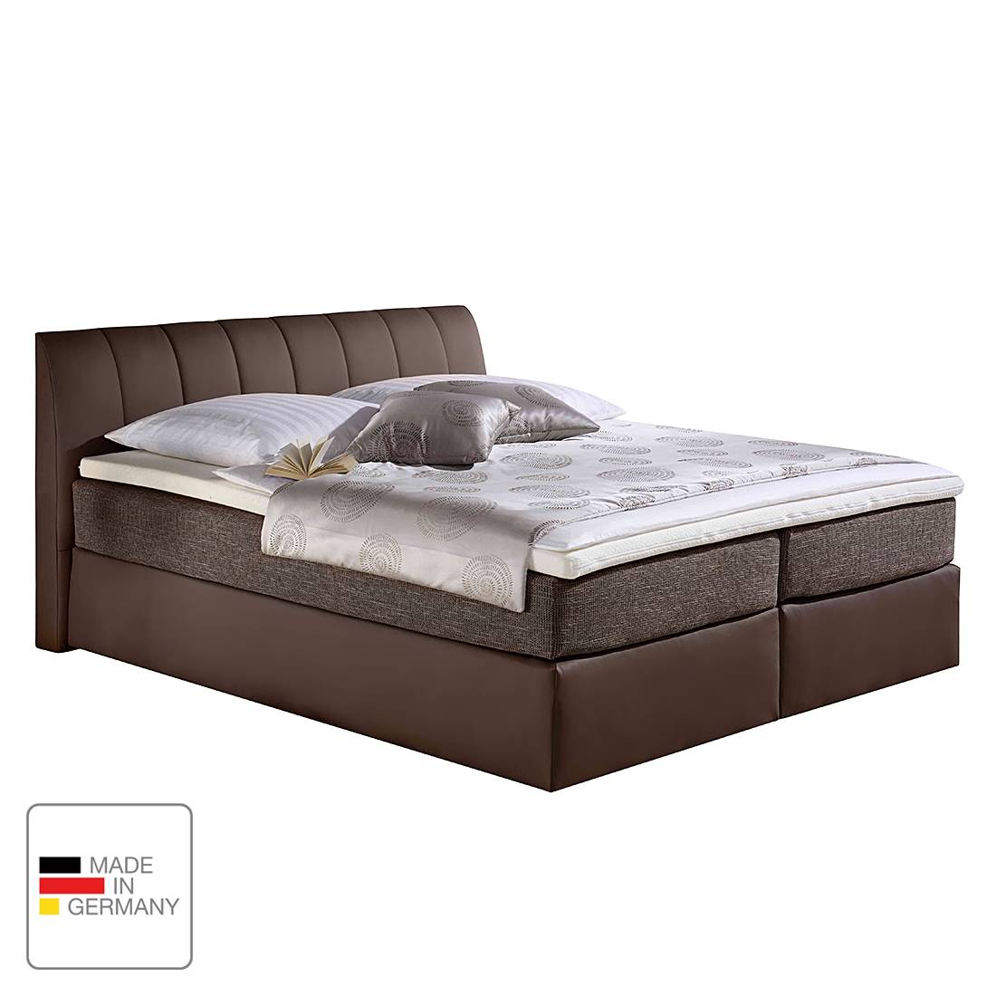 goedkoop Boxspring Valea structuurstof 180 x 200cm H2 tot 80kg Koudschuimmatras Bruin Monaco