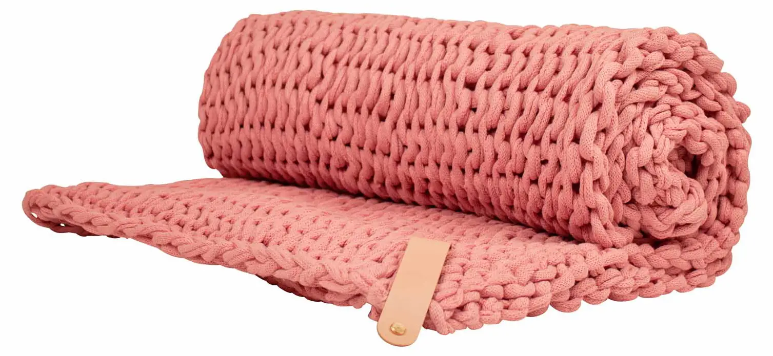 rosa Knit small, Decke Juna Chunky