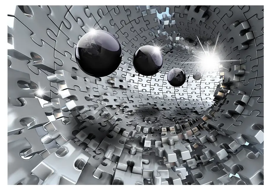 Selbstklebende Fototapete Puzzle Tunnel