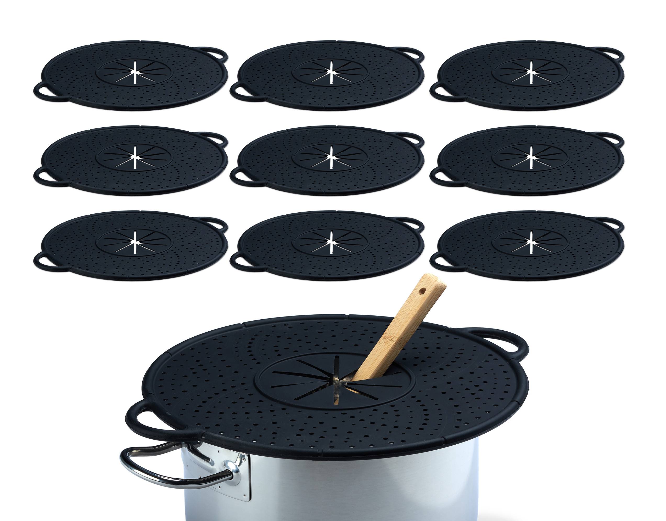 2 Couvercles Anti-éclaboussures Silicone - Pour Casseroles, Résistant 230°C