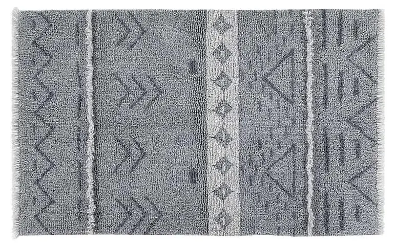 Teppich mit Muster blau grau 80x140