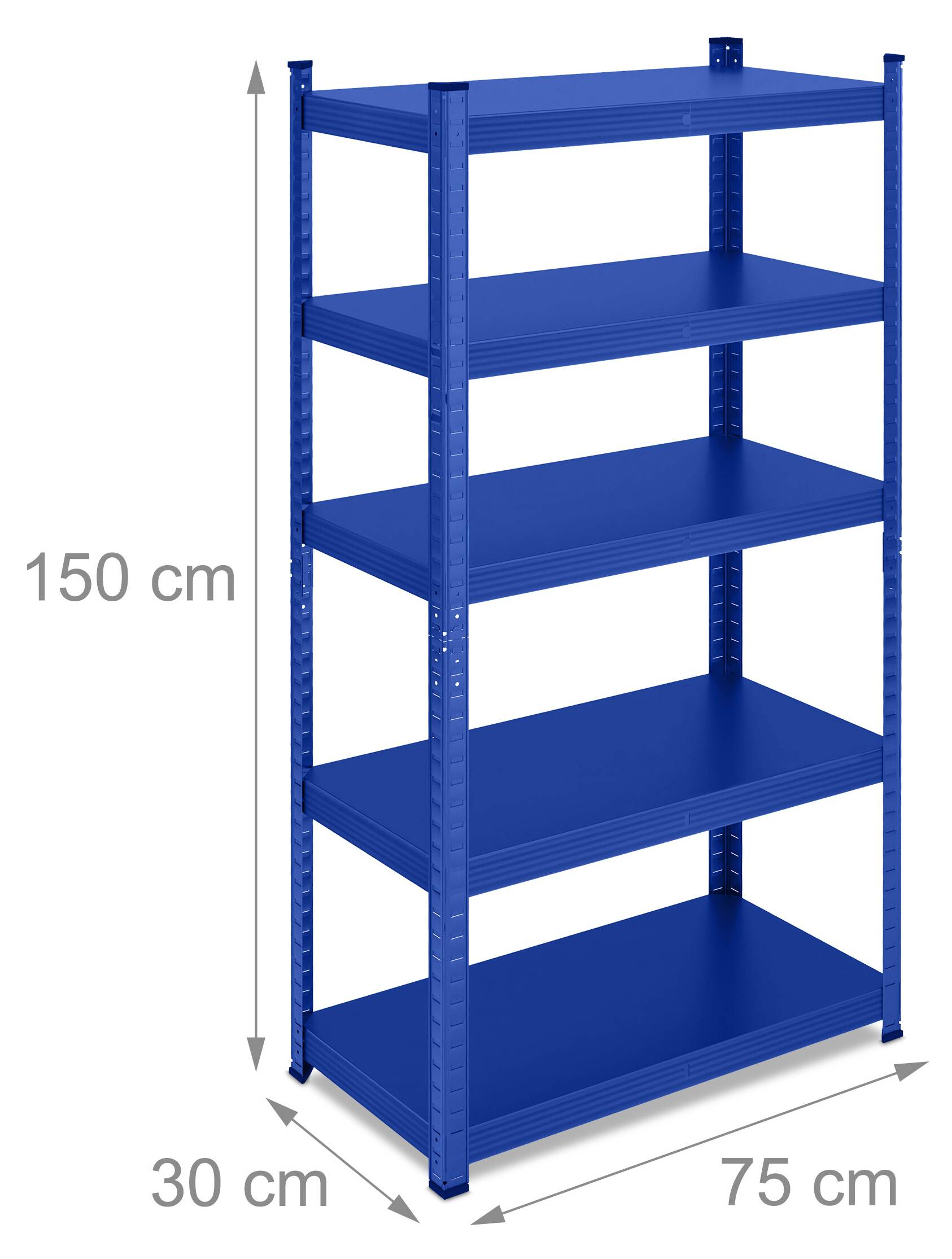 Blaues Schwerlastregal Metall 5 Ebenen kaufen