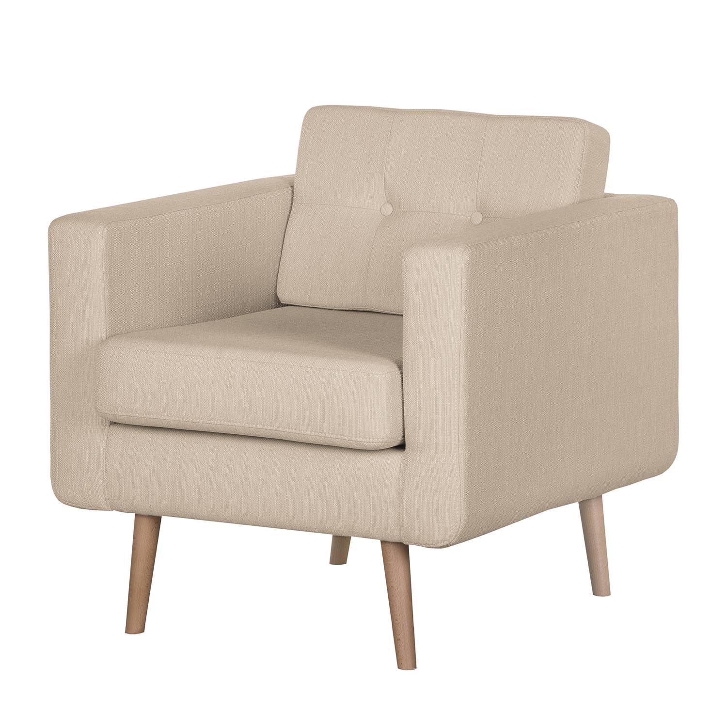 goedkoop Fauteuil Croom V geweven stof Zonder hocker Cappuccinokleurig Morteens