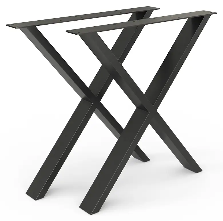 Tischkufen 鈥濴oft鈥? 72cm Schwarz X-Form | Tisch-Zubehör
