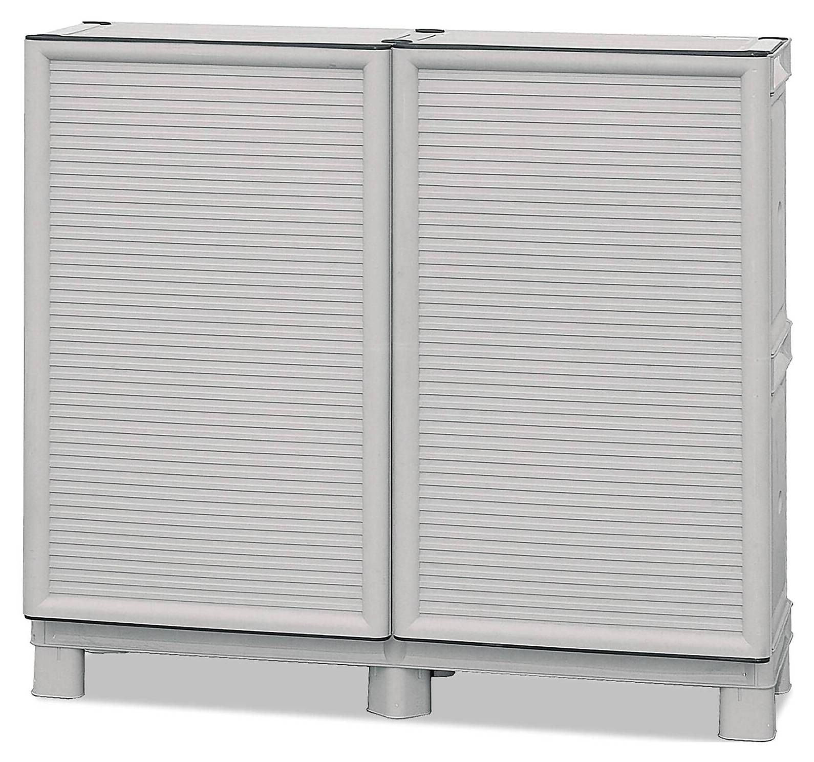 Armoire Extérieure Dmora Waremme Gris Clair 35x39x92 Cm - 100% Made In Italy - Balcon Jardin