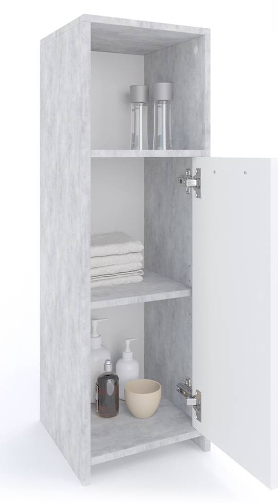 Vicco Badschrank Kiko Eiche Rustikal - Schmaler Midischrank 30x95cm Mit Stauraum