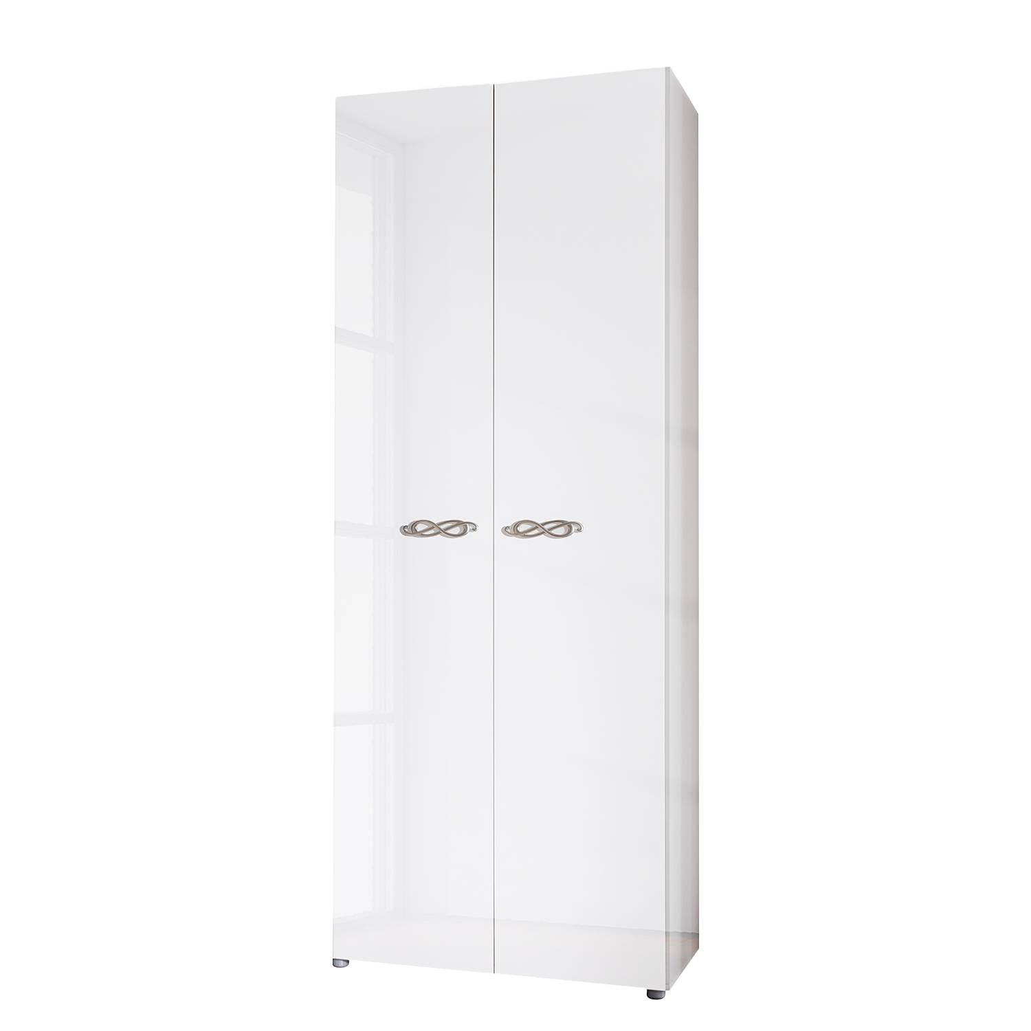 goedkoop Draaideurkast Ambrosia hoogglans wit 81cm 2 deurs 214cm Zonder spiegeldeuren Zonder kroonlijst Lc Mobili