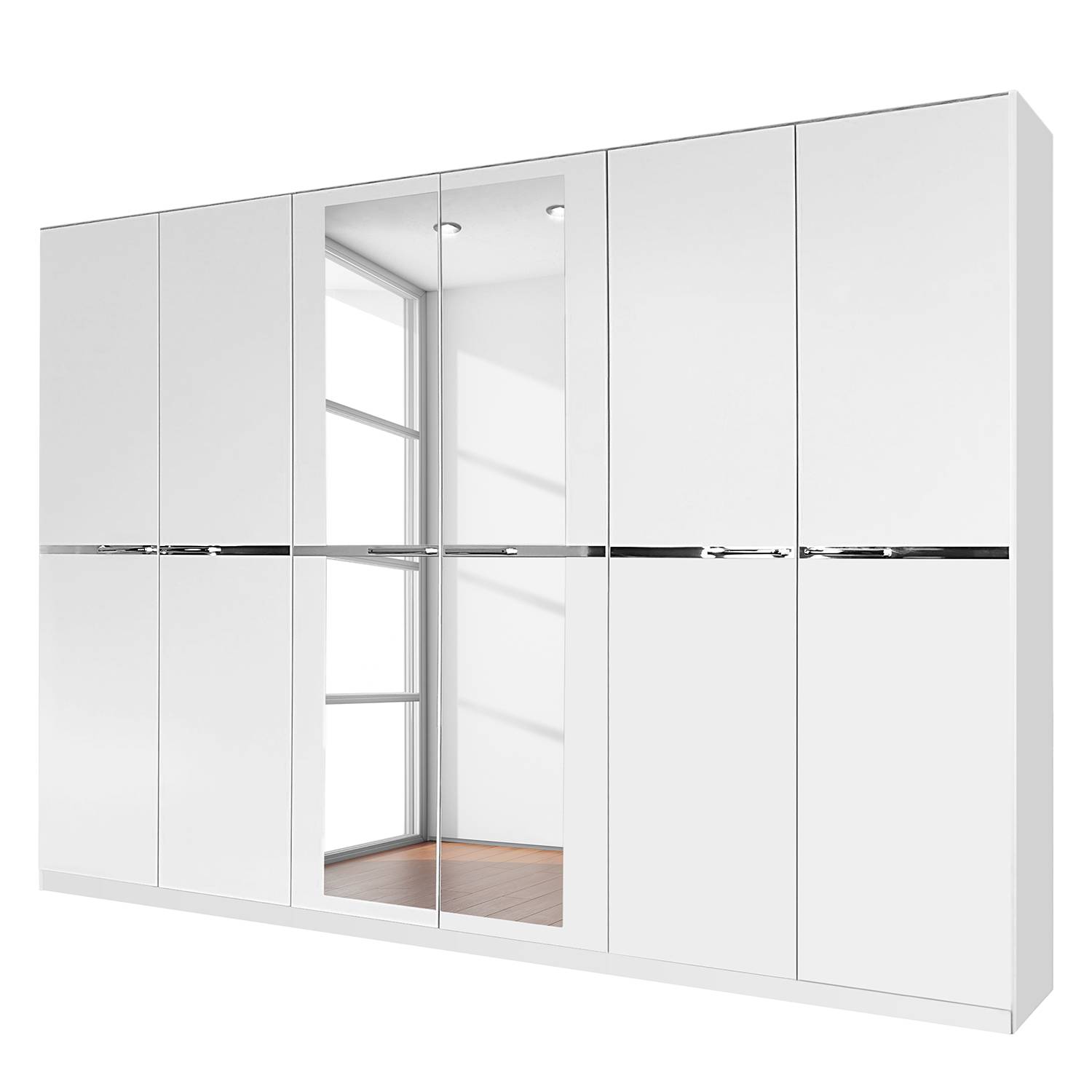 goedkoop Draaideurkast Dieburg alpinewit 271cm 6 deurs Rauch Packs