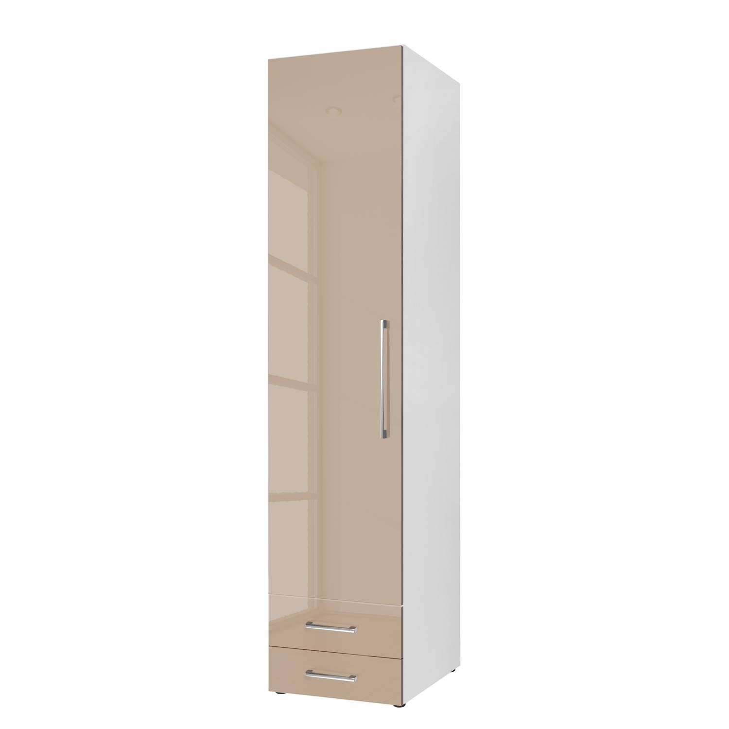 goedkoop Draaideurkast KSW Hoogglans zandgrijs 50 cm 1 deurs scharnieren links 2 lades WelleMobel