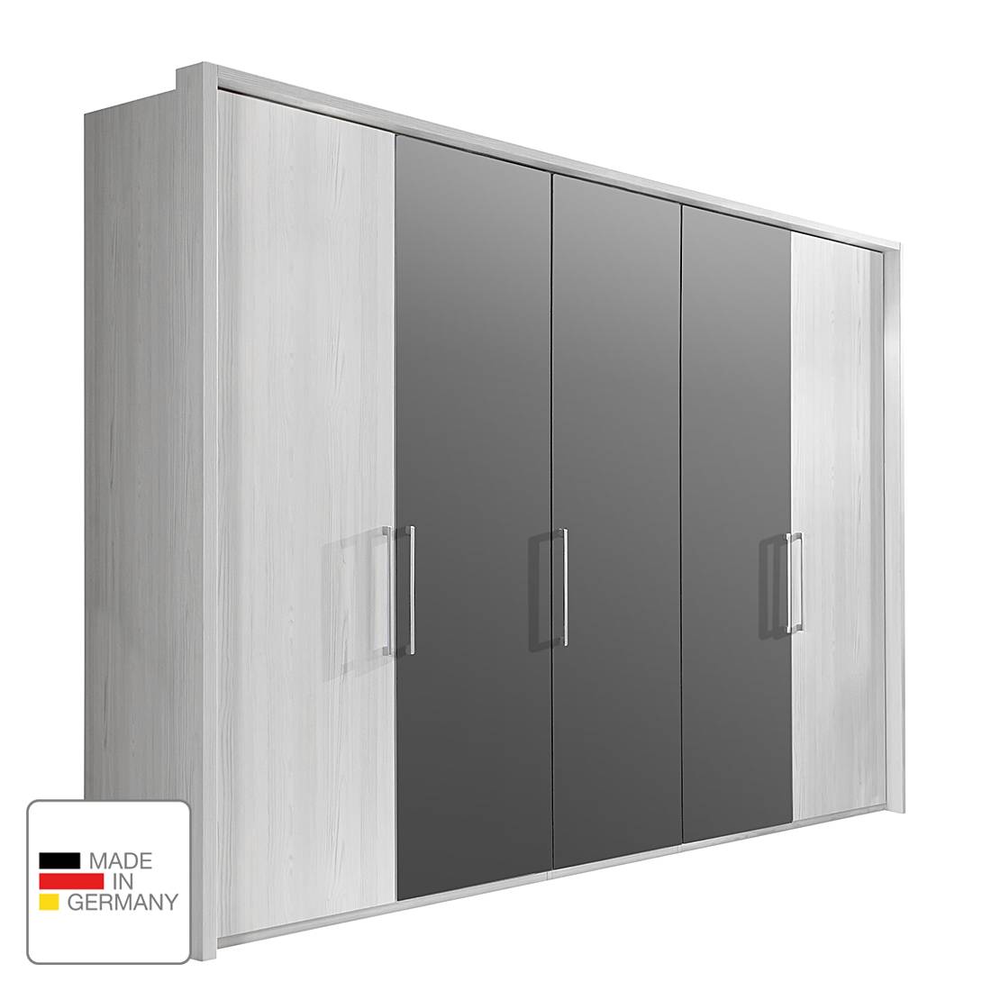 goedkoop Draaideurkast Lissabon Polar larikshouten look Havanna 300cm 6 deurs 4 deurs met afwerking Zonder spiegeldeuren Met Passe partout lijst Wiemann