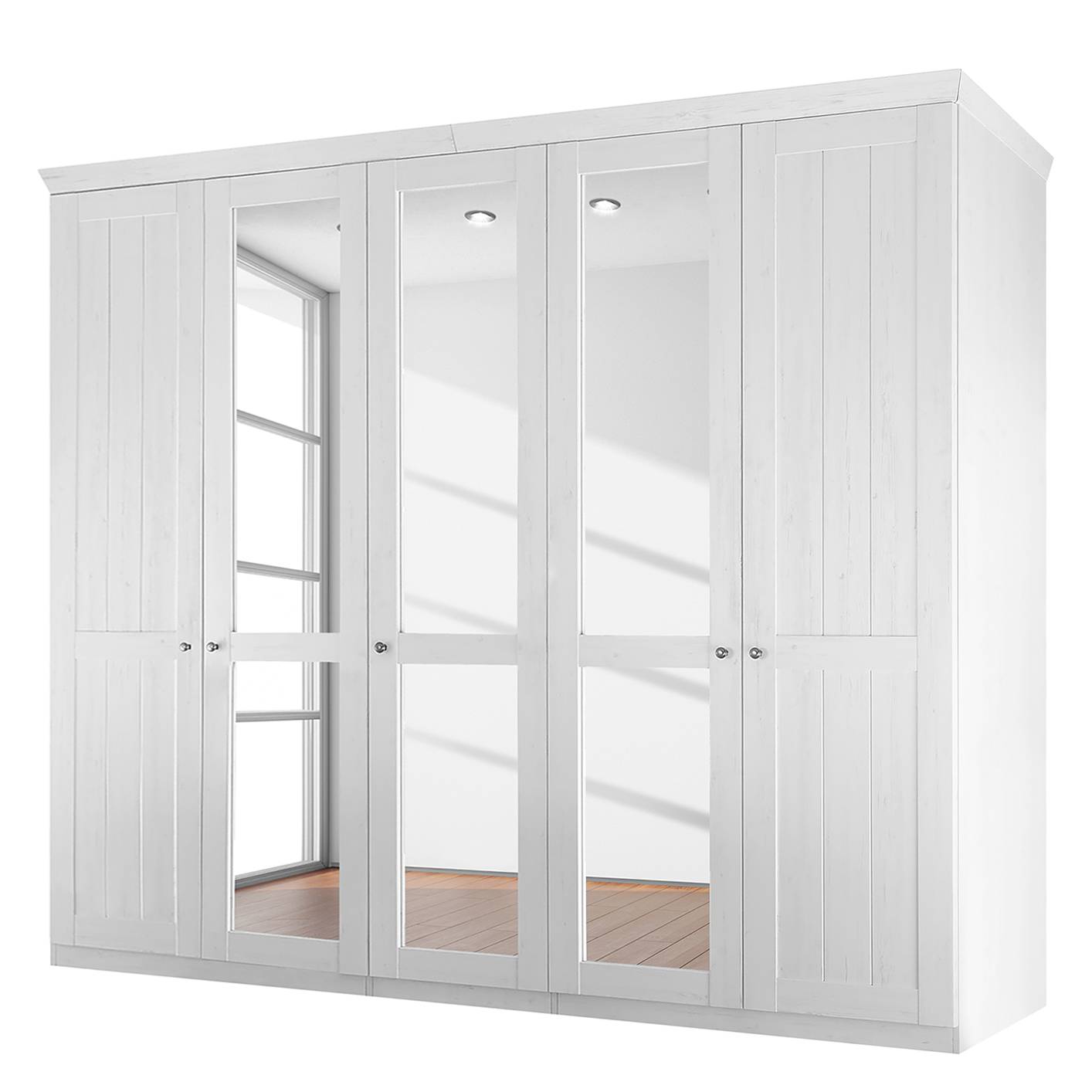 goedkoop Draaideurkast Paridas Anderson witte pijnboomhouten look Maison Belfort