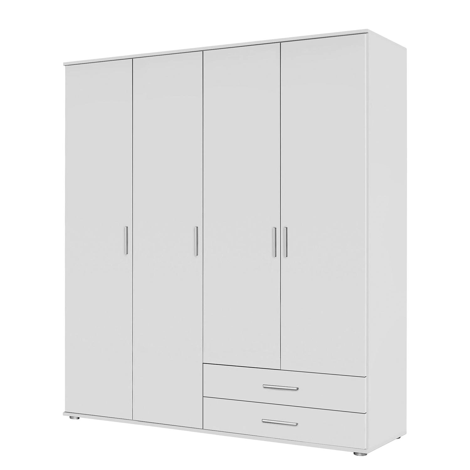 home24 Rauch Pack´s Drehtürenschrank Rasant Alpinweiß 168x188x52 cm (BxHxT) 4-türig Spanplatte Modern