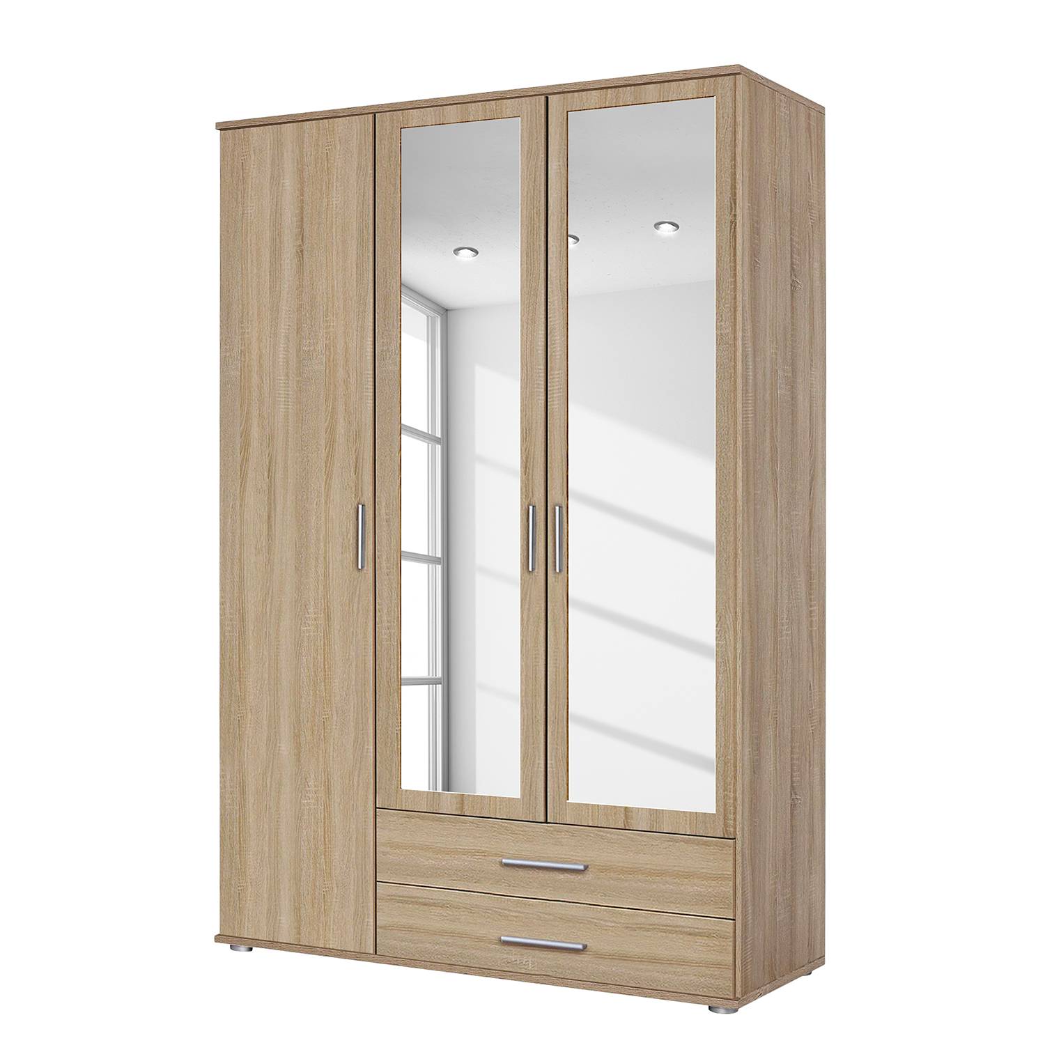 home24 Rauch Pack´s Drehtürenschrank Rasant Eiche Sonoma Dekor 127x188x52 cm (BxHxT) Spanplatte