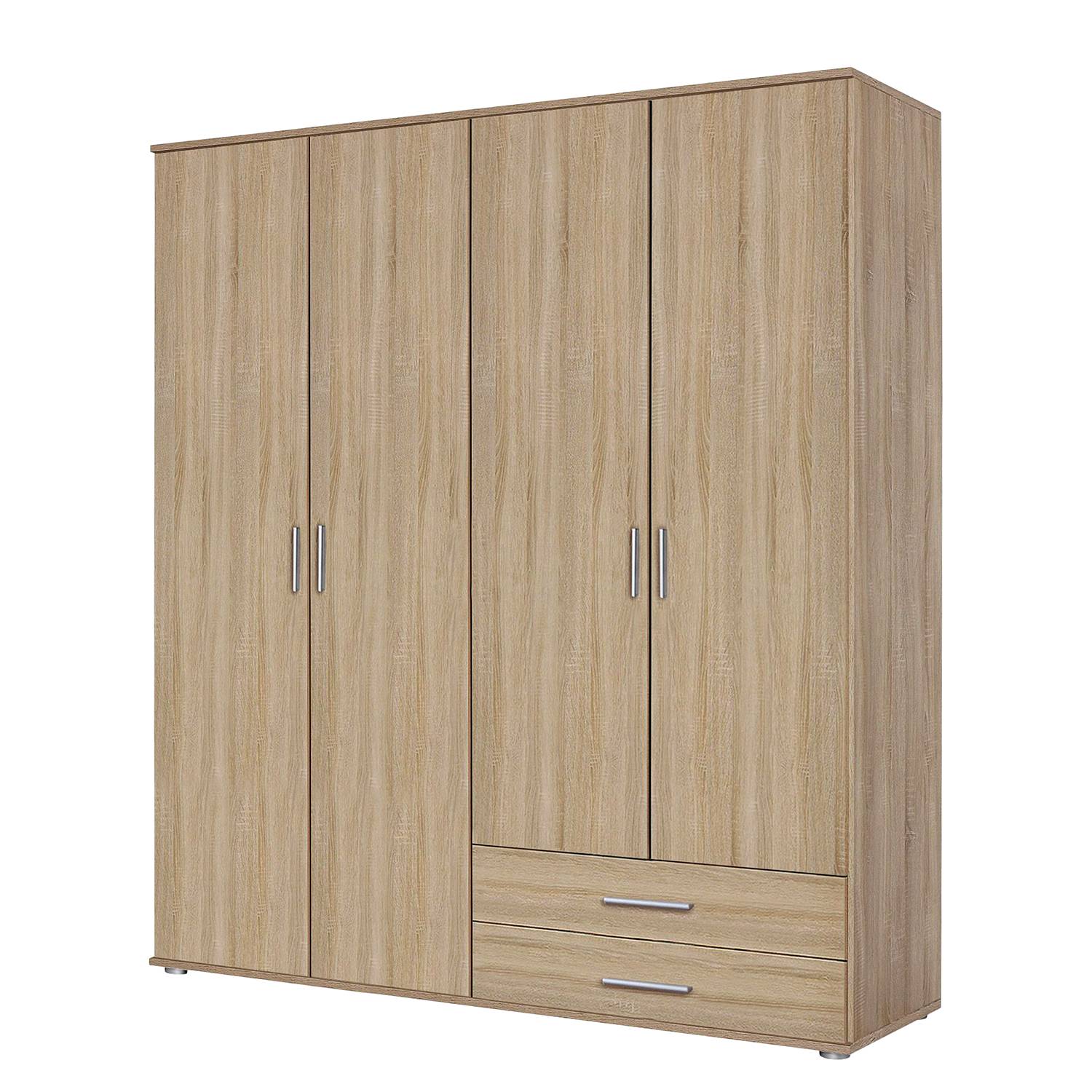 home24 Rauch Pack´s Drehtürenschrank Rasant Eiche Sonoma Dekor 168x188x52 cm (BxHxT) 4-türig Spanplatte Modern