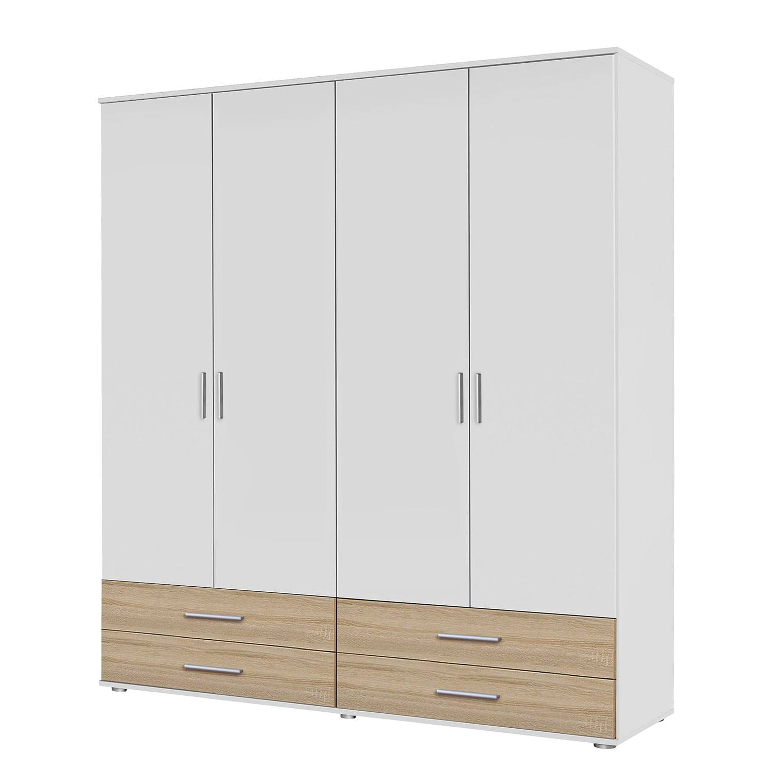 goedkoop Draaideurkast Rasant Extra I Alpinewit Sonoma eikenhoutkleurig 168cm 4 deurs Zonder spiegeldeuren Rauch Packs