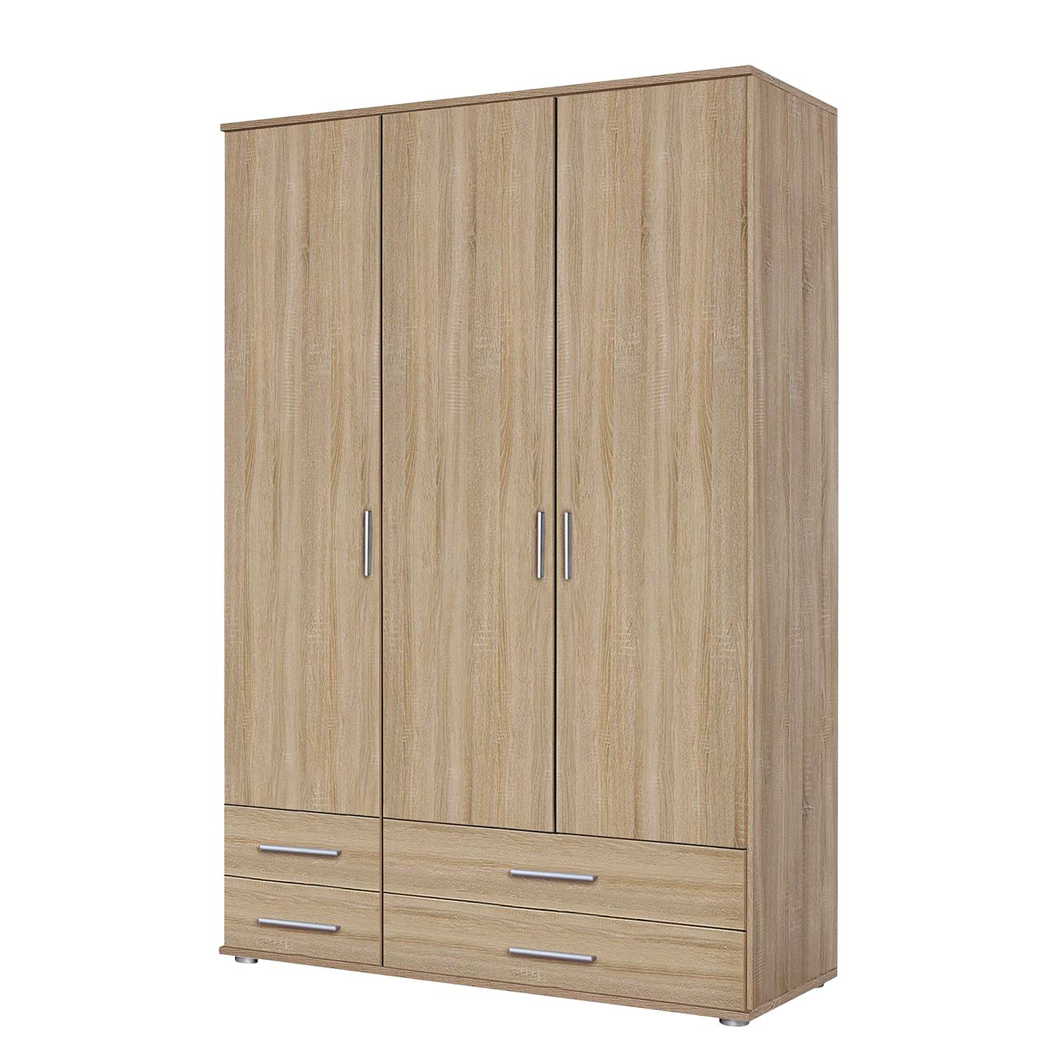 home24 Rauch Pack´s Drehtürenschrank Rasant I Eiche Sonoma Dekor 127x188x52 cm (BxHxT) 3-türig Spanplatte Modern