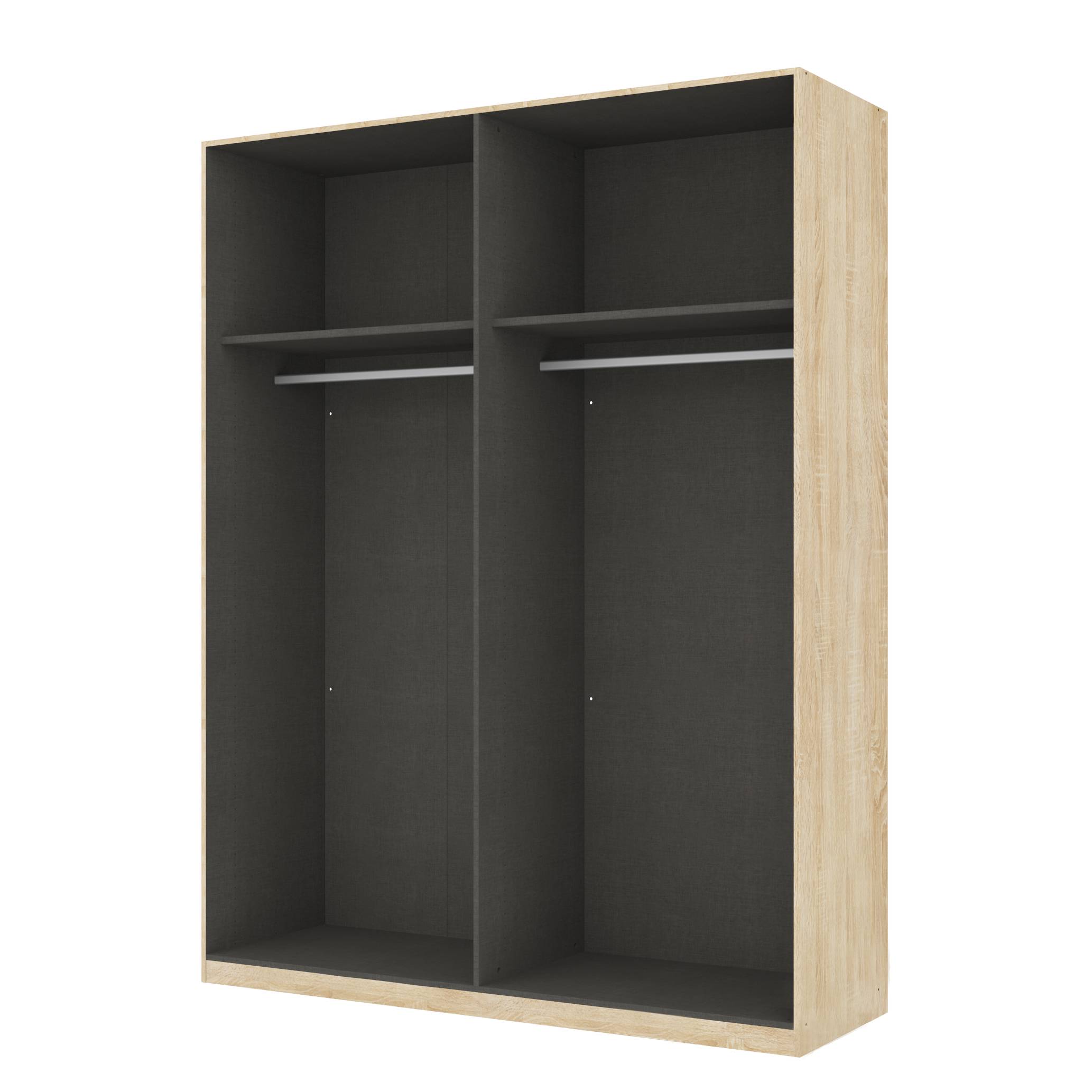 goedkoop Draaideurkast Skøp Sonoma eikenhouten look open 181cm 4 deurs 236cm Basic Skop