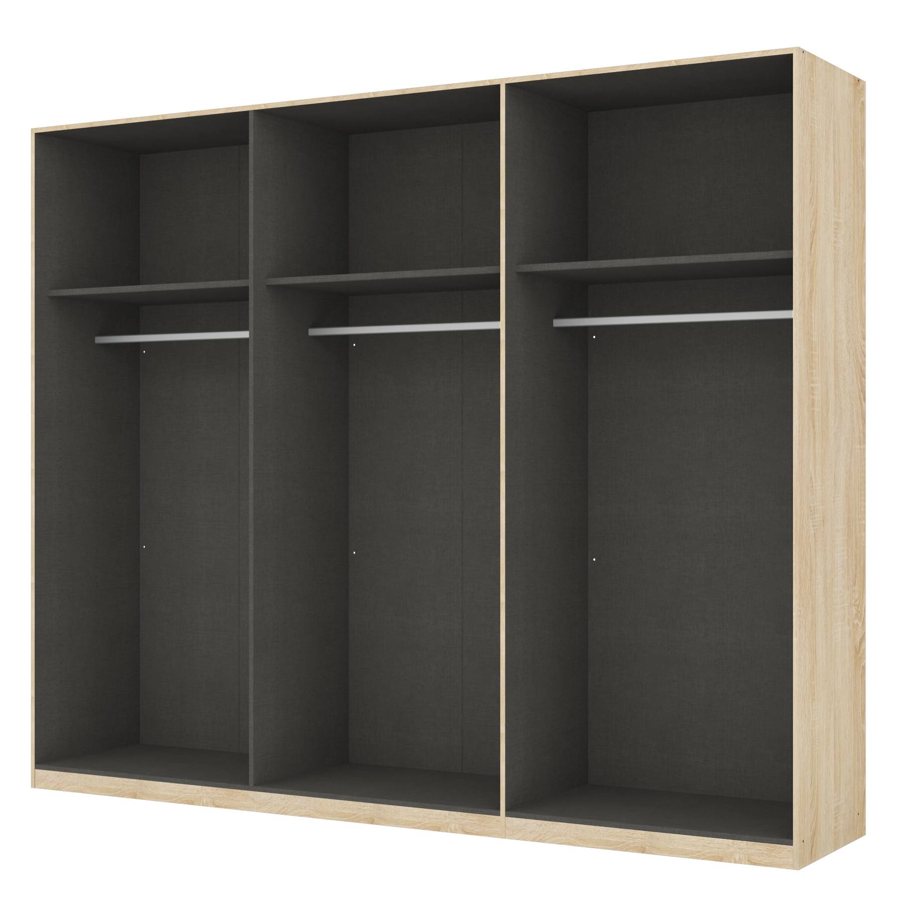 goedkoop Draaideurkast Skøp Sonoma eikenhouten look open 270cm 6 deurs 222cm Basic Skop