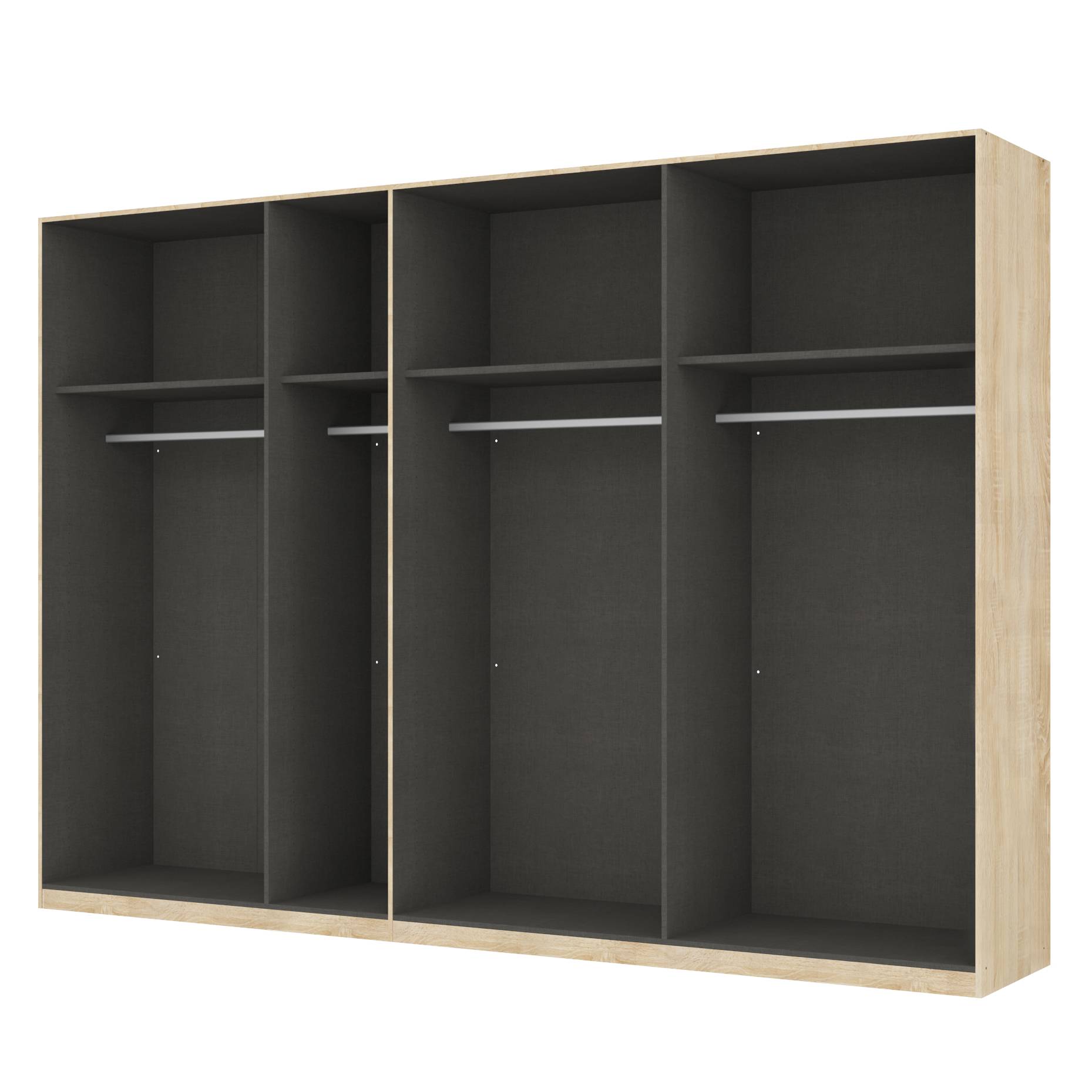 goedkoop Draaideurkast Skøp Sonoma eikenhouten look open 315cm 7 deurs 222cm Basic Skop