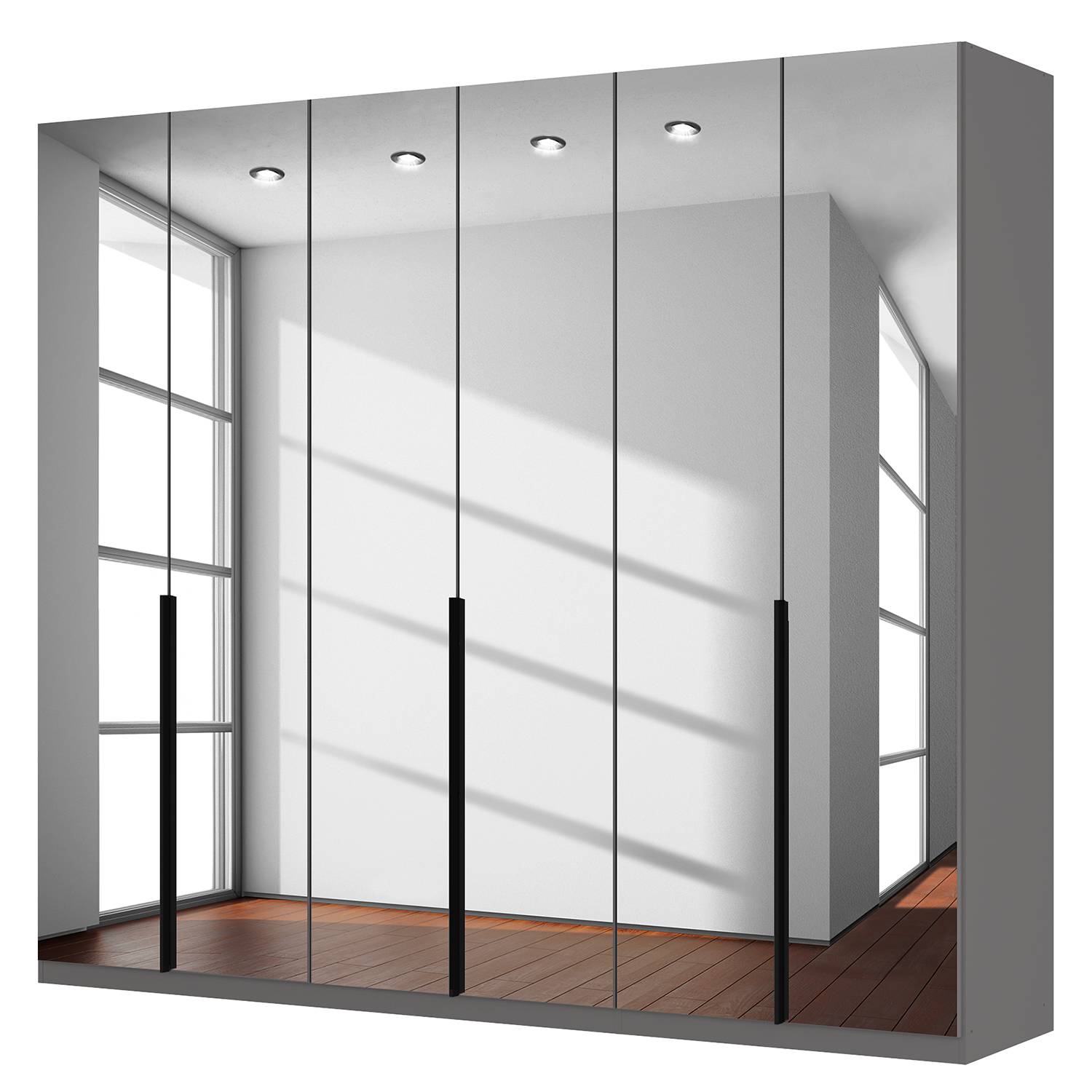 goedkoop Draaideurkast Skøp donker spiegelglas 270cm 6 deurs 236cm Classic Skop