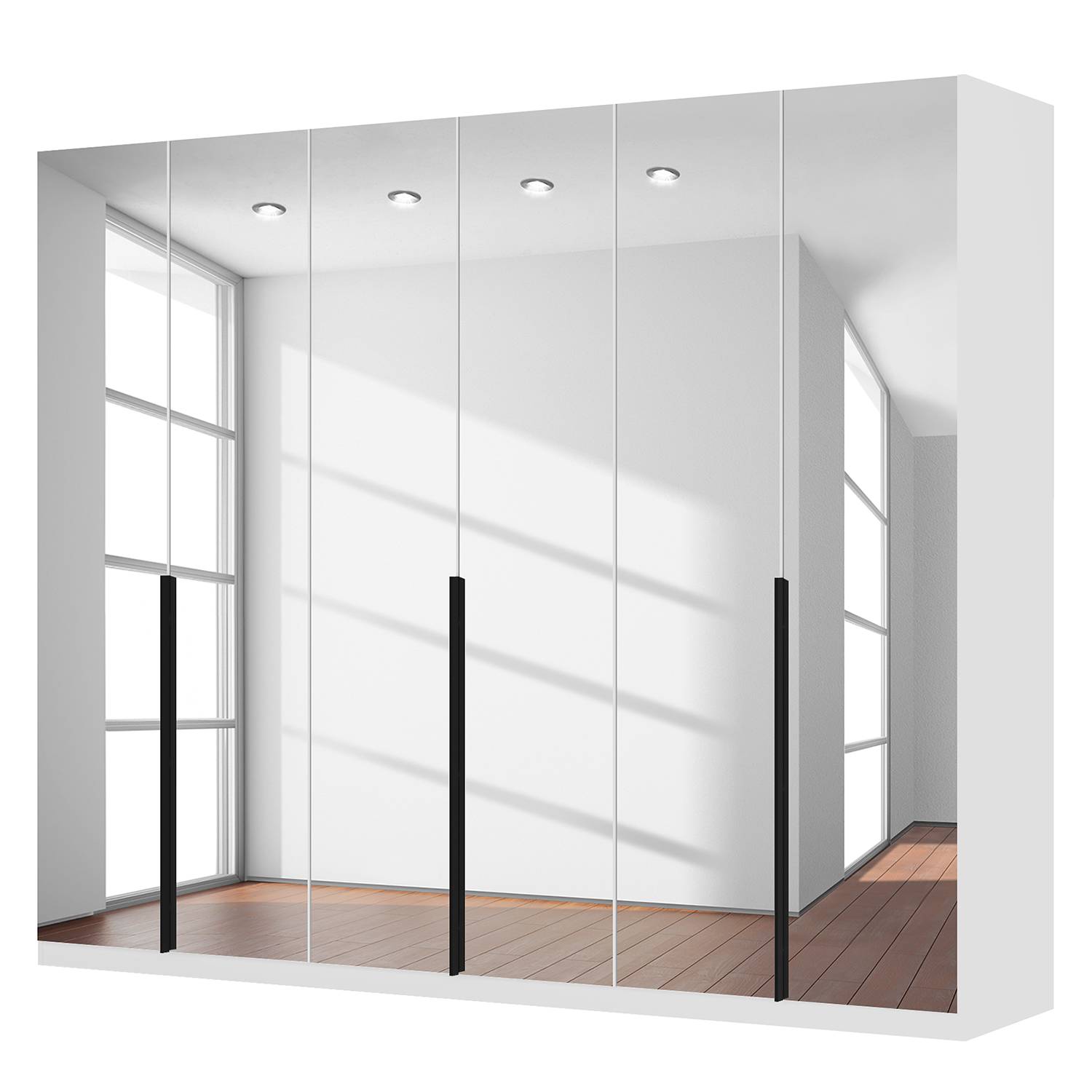 goedkoop Draaideurkast Skøp I alpinewit kristalspiegel 270cm 6 deurs 222cm Premium Skop