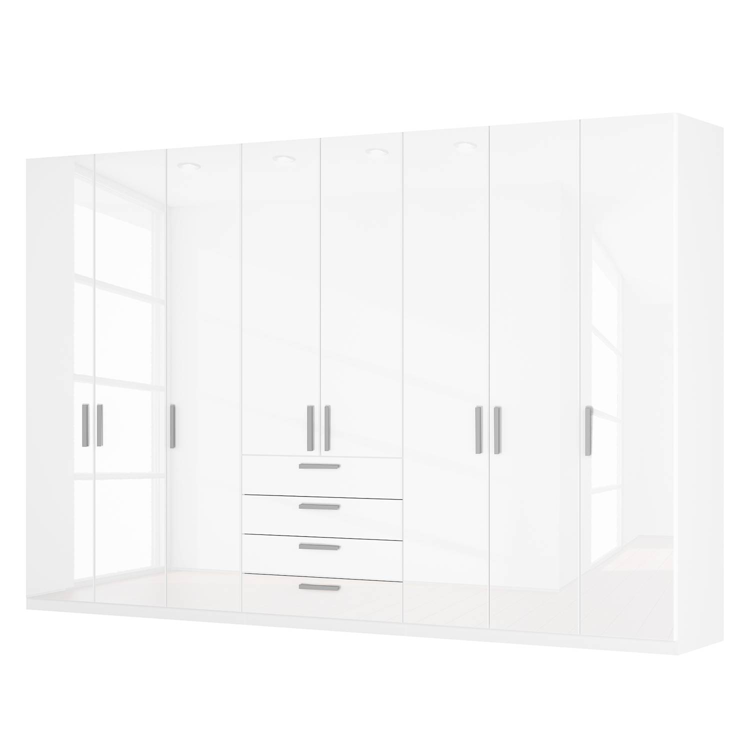 goedkoop Draaideurkast Skøp II hoogglans wit 360cm 8 deurs 236cm Premium Skop