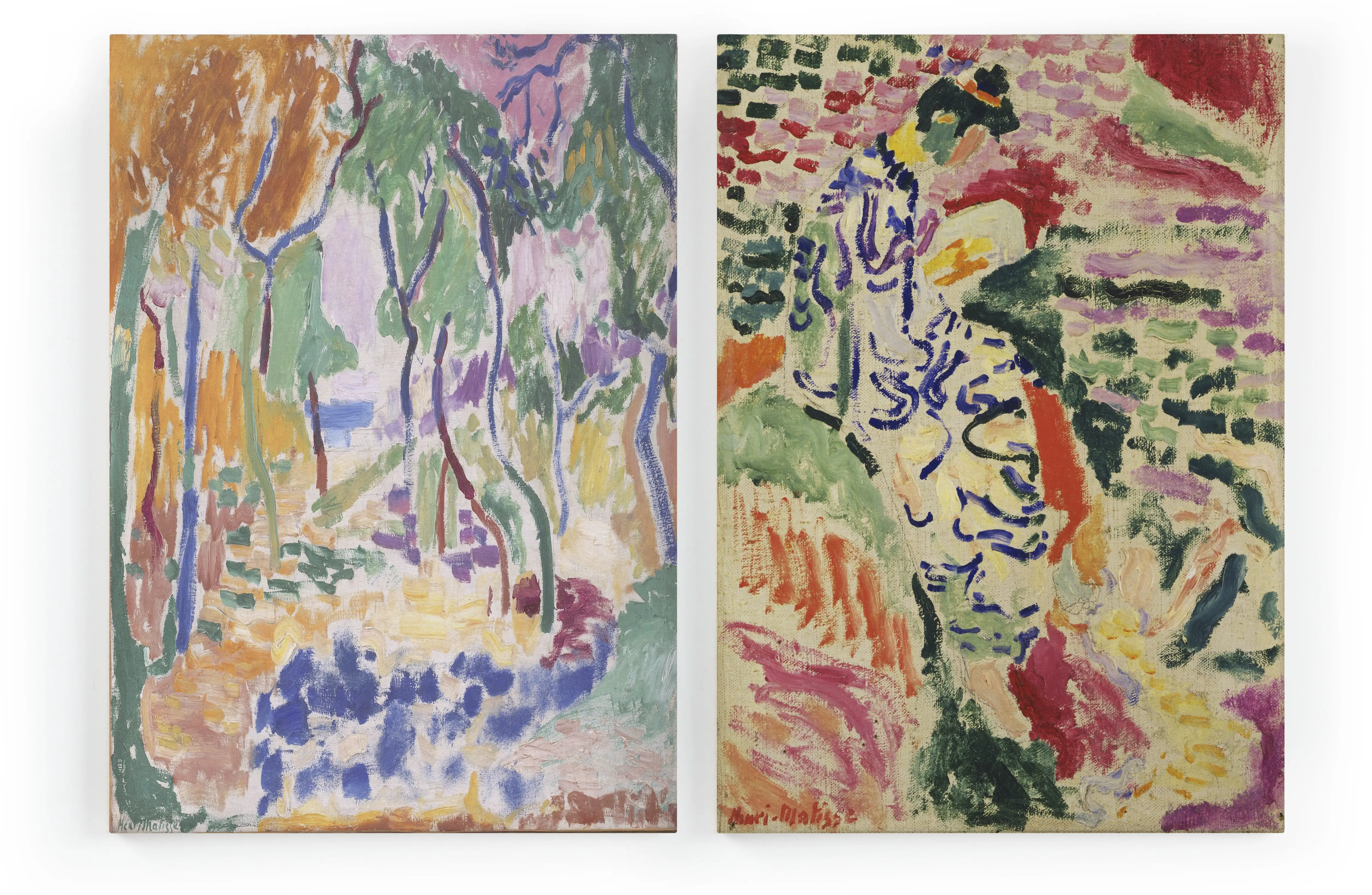 Set mit 2 Leinw盲nden 60x40 Matisse-Wald