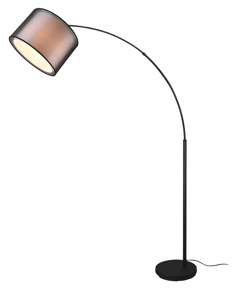 Stoff Bogenlampe Schirm Schwarz / Wei脽