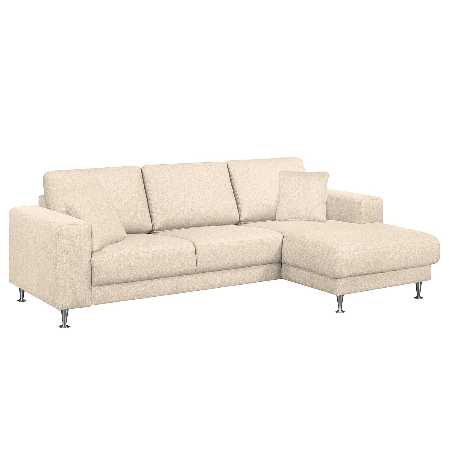 home24 Fredriks Ecksofa Arietta II 2-Sitzer Hellbeige Strukturstoff 235x85x150 cm