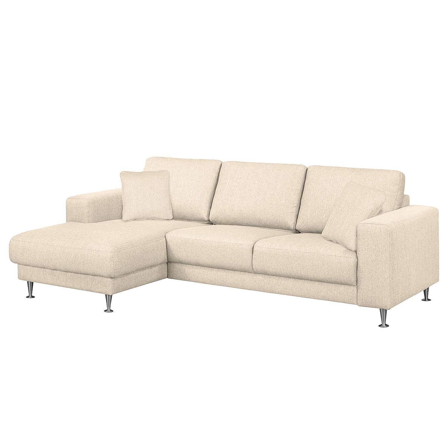 home24 Fredriks Ecksofa Arietta II 2-Sitzer Hellbeige Strukturstoff 235x85x150 cm