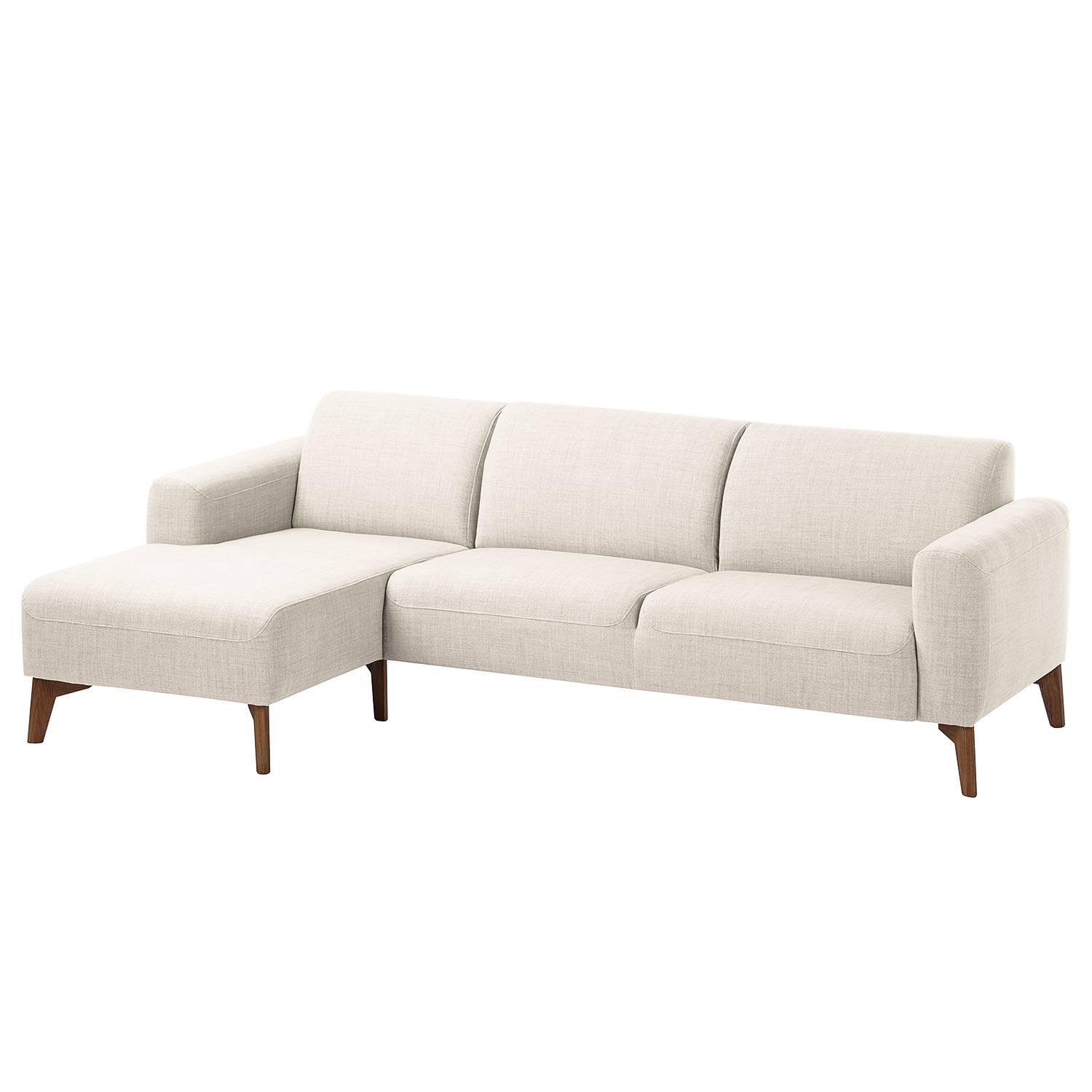 goedkoop Hoekbank Bora II geweven stof Longchair vooraanzicht links Stof Milan Gebroken wit Studio Copenhagen