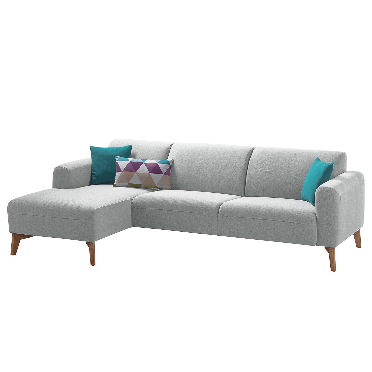 goedkoop Hoekbank Bora II geweven stof Longchair vooraanzicht links Stof Saia Lichtgrijs Studio Copenhagen