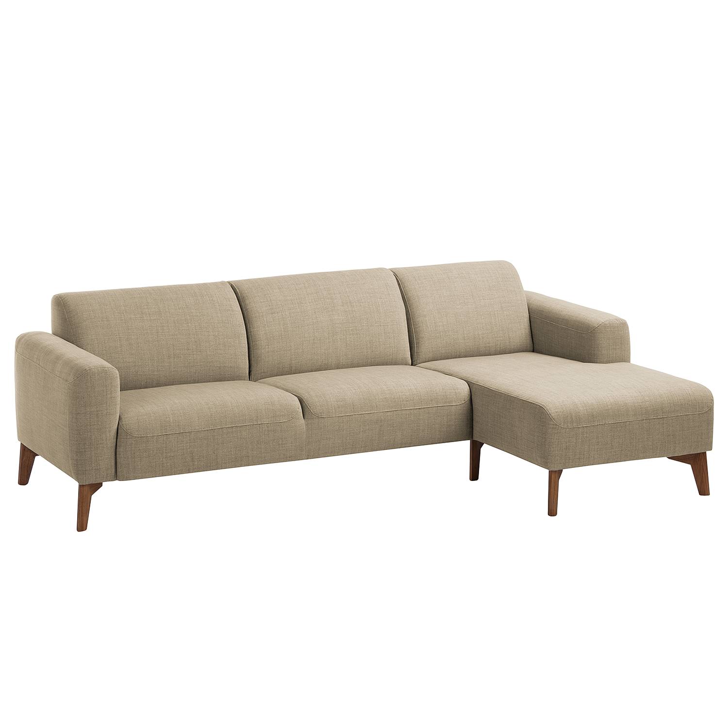 goedkoop Hoekbank Bora II geweven stof Longchair vooraanzicht rechts Stof Milan Beige Studio Copenhagen