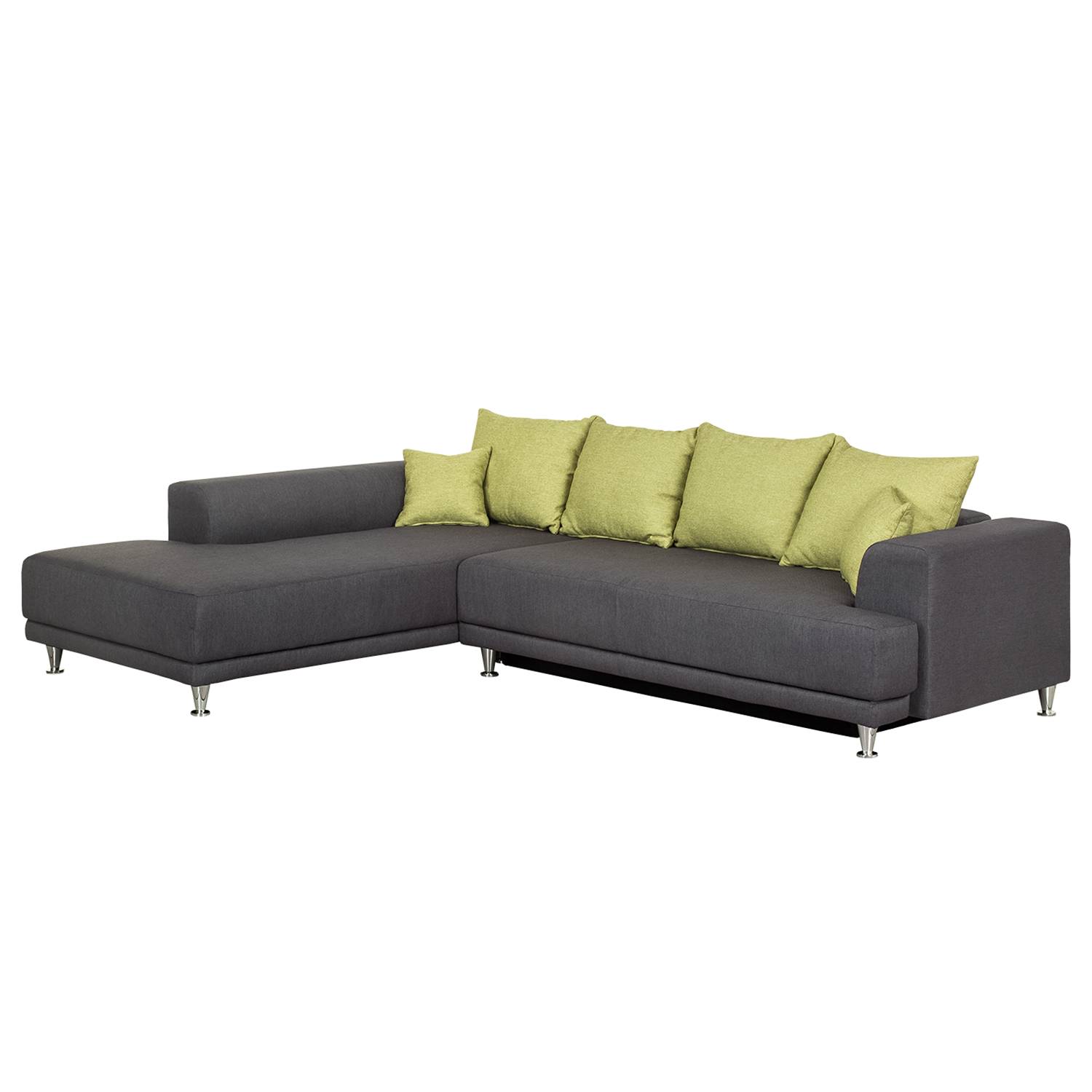 goedkoop Hoekbank Botones met slaapfunctie geweven stof longchair vooraanzicht links Granietkleurig loftscape