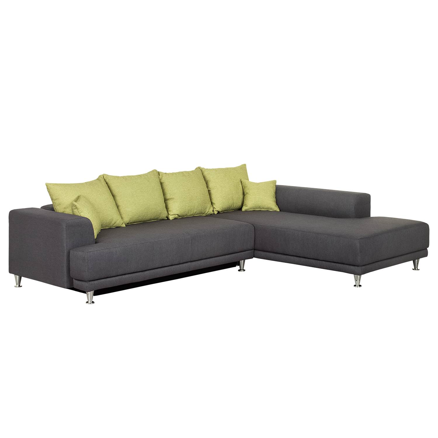 goedkoop Hoekbank Botones met slaapfunctie geweven stof longchair vooraanzicht rechts Granietkleurig loftscape
