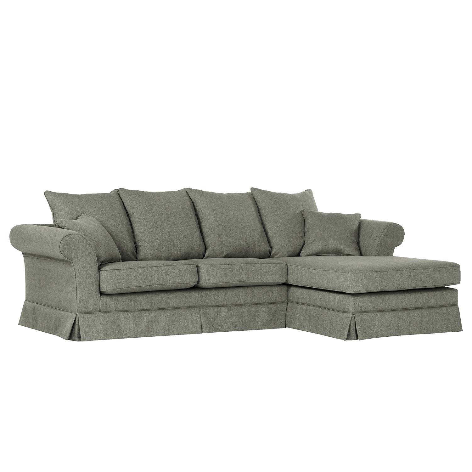 home24 Maison Belfort Ecksofa Campagne I Grau Webstoff 266x70x165 cm