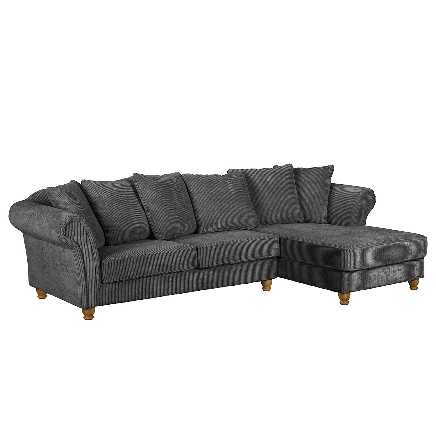goedkoop Hoekbank Colares ribfluweel Longchair vooraanzicht rechts Grijs Maison Belfort