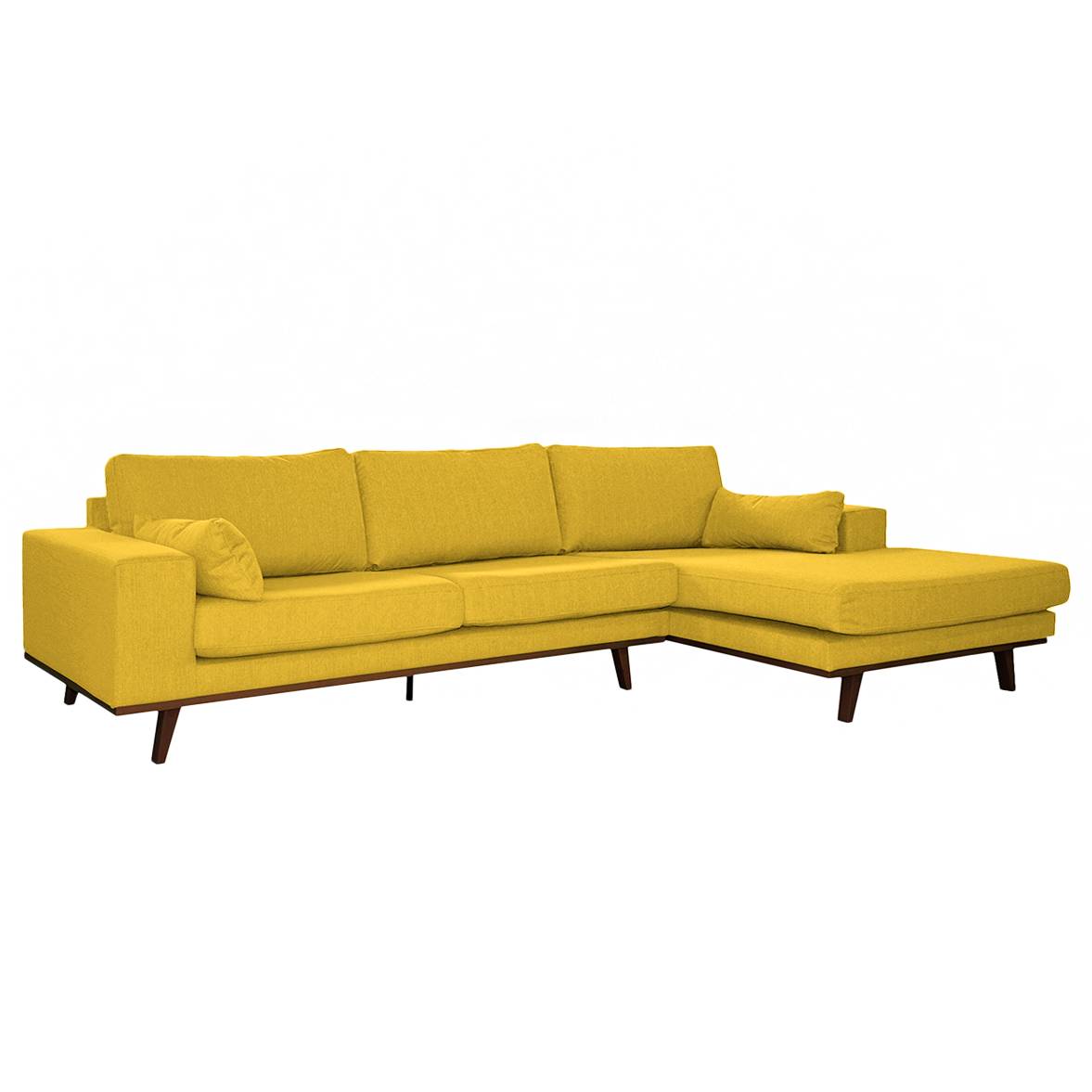home24 Mørteens Ecksofa Billund II Senfgelb Webstoff 282x81x151 cm (BxHxT)