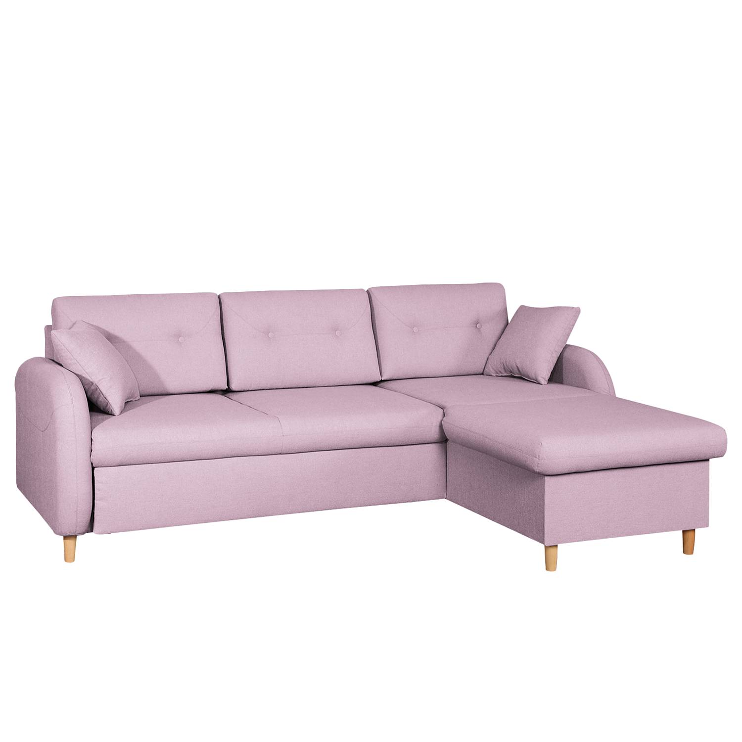 home24 Mørteens Ecksofa Eastville Mauve Webstoff 227x86x160 cm