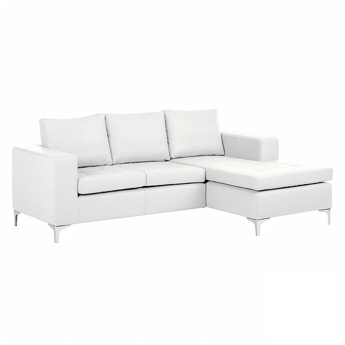 goedkoop Hoekbank Giulia echt leer longchair vooraanzicht rechts Wit loftscape