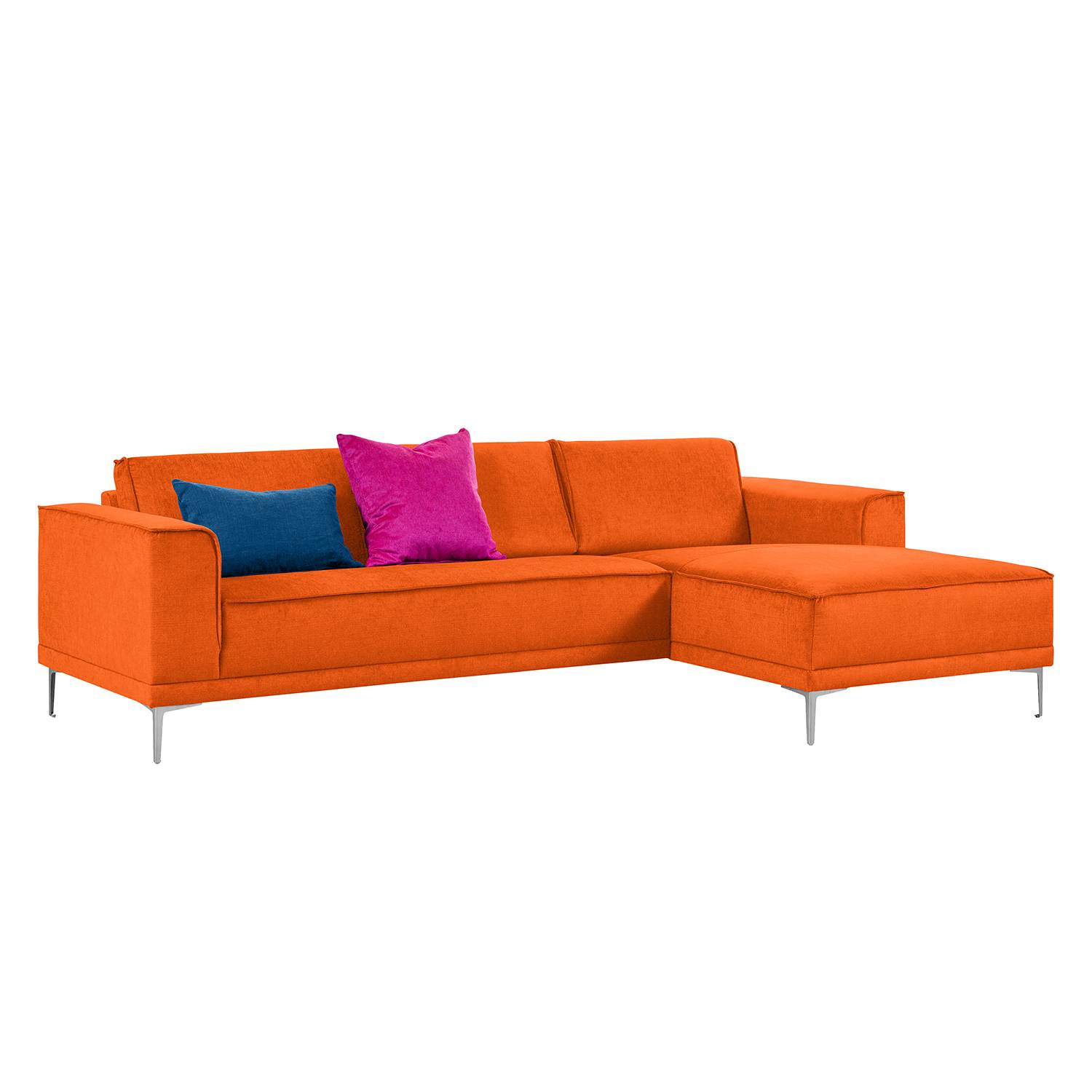goedkoop Hoekbank Grapefield geweven stof Longchair vooraanzicht rechts Oranje Says Who