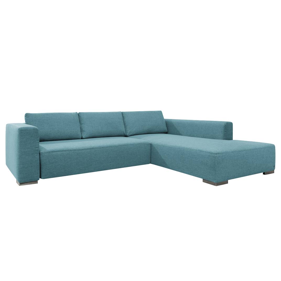 home24 Tom Tailor Ecksofa Heaven Colors Style M Ozeanblau Strukturstoff 282x81x221 cm mit Schlaffunktion