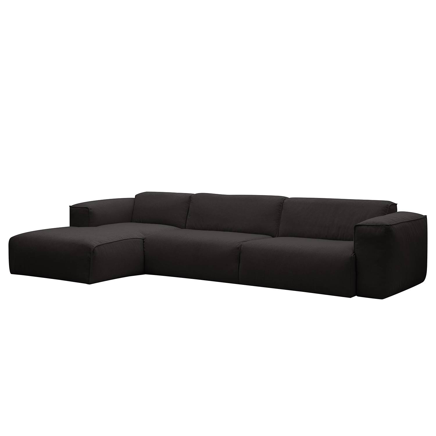 home24 Studio Copenhagen Ecksofa Hudson I Anthrazit Webstoff 328x71x173 cm (BxHxT) Skandi