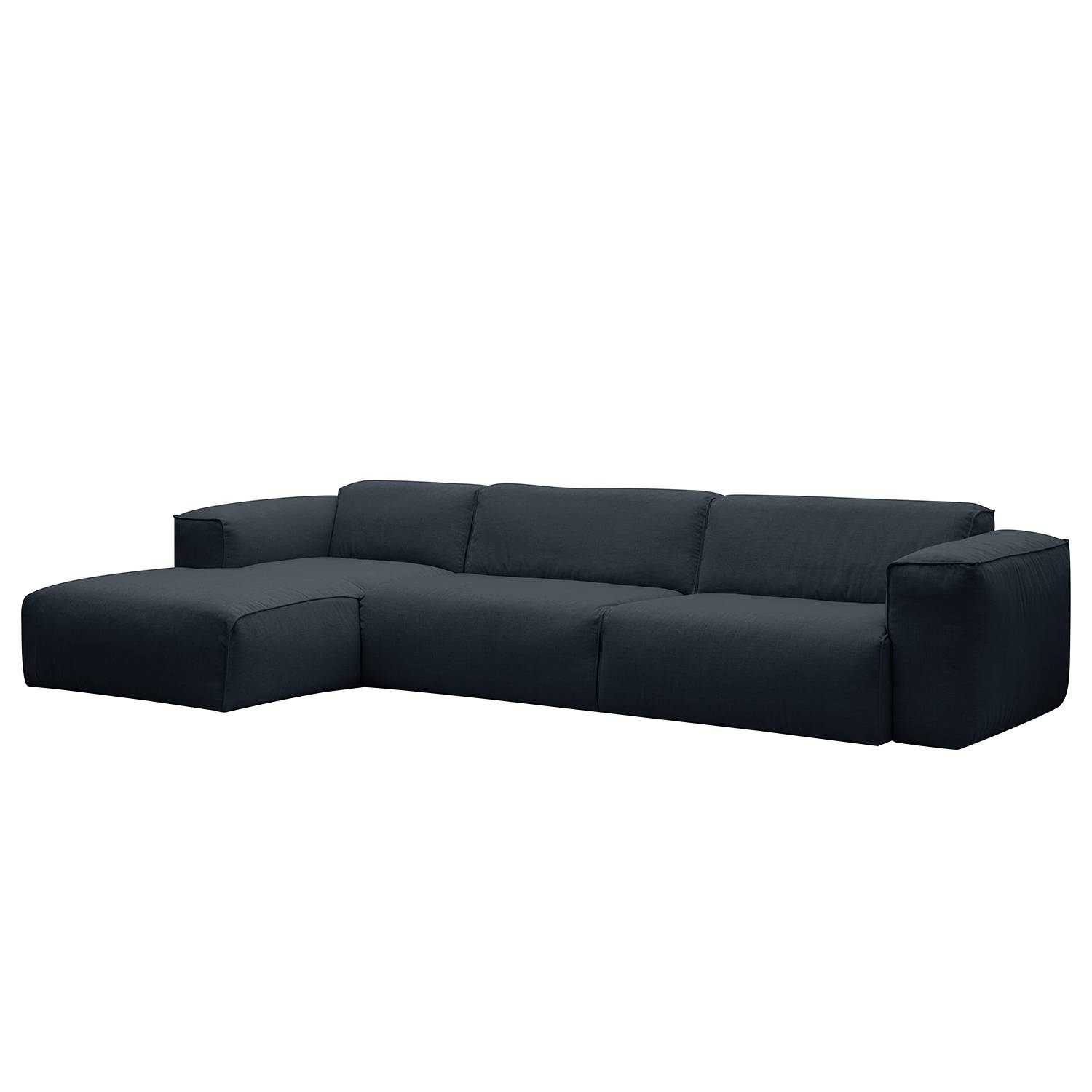 home24 Studio Copenhagen Ecksofa Hudson I Grau Webstoff 328x71x173 cm (BxHxT) Skandi