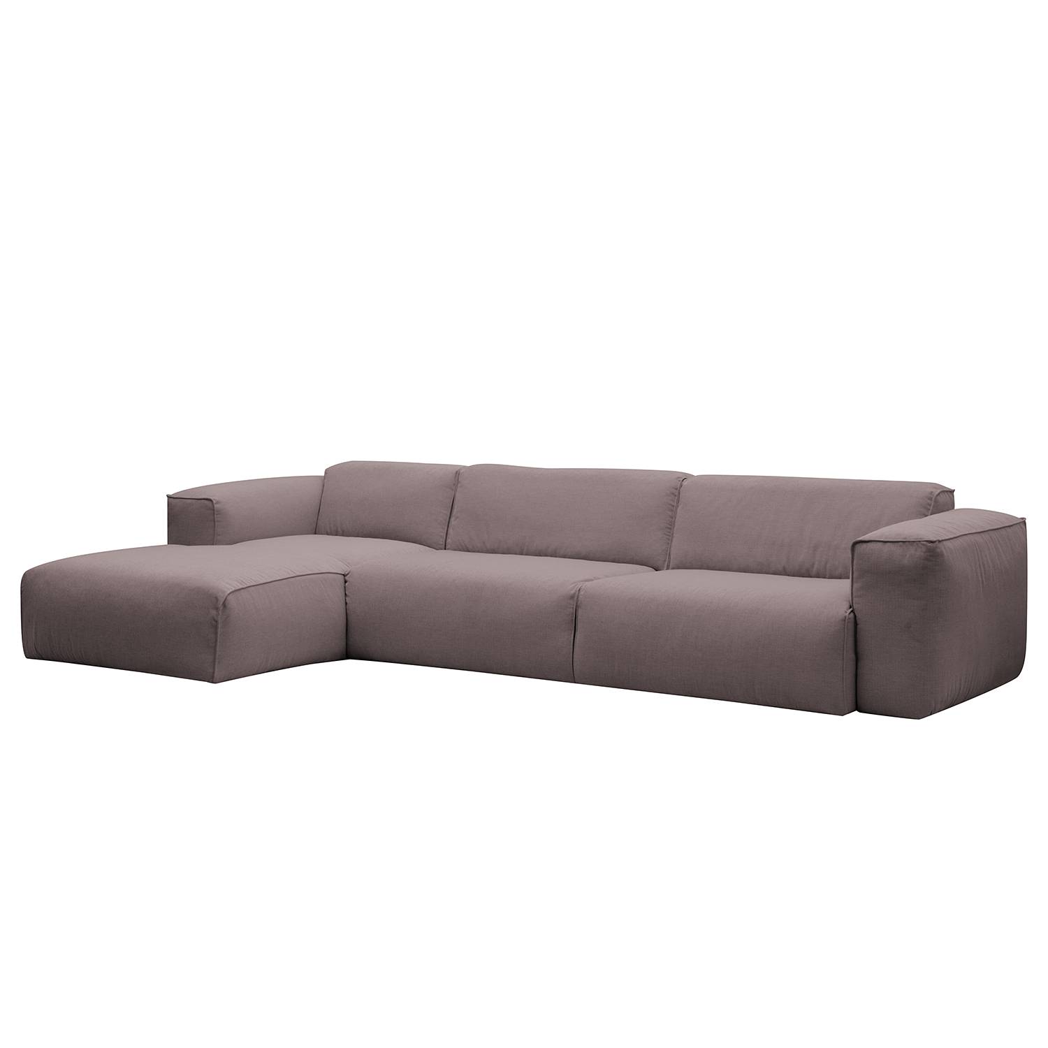 goedkoop Hoekbank Hudson I geweven stof longchair vooraanzicht links Stof Milan GrijsMarron Studio Copenhagen