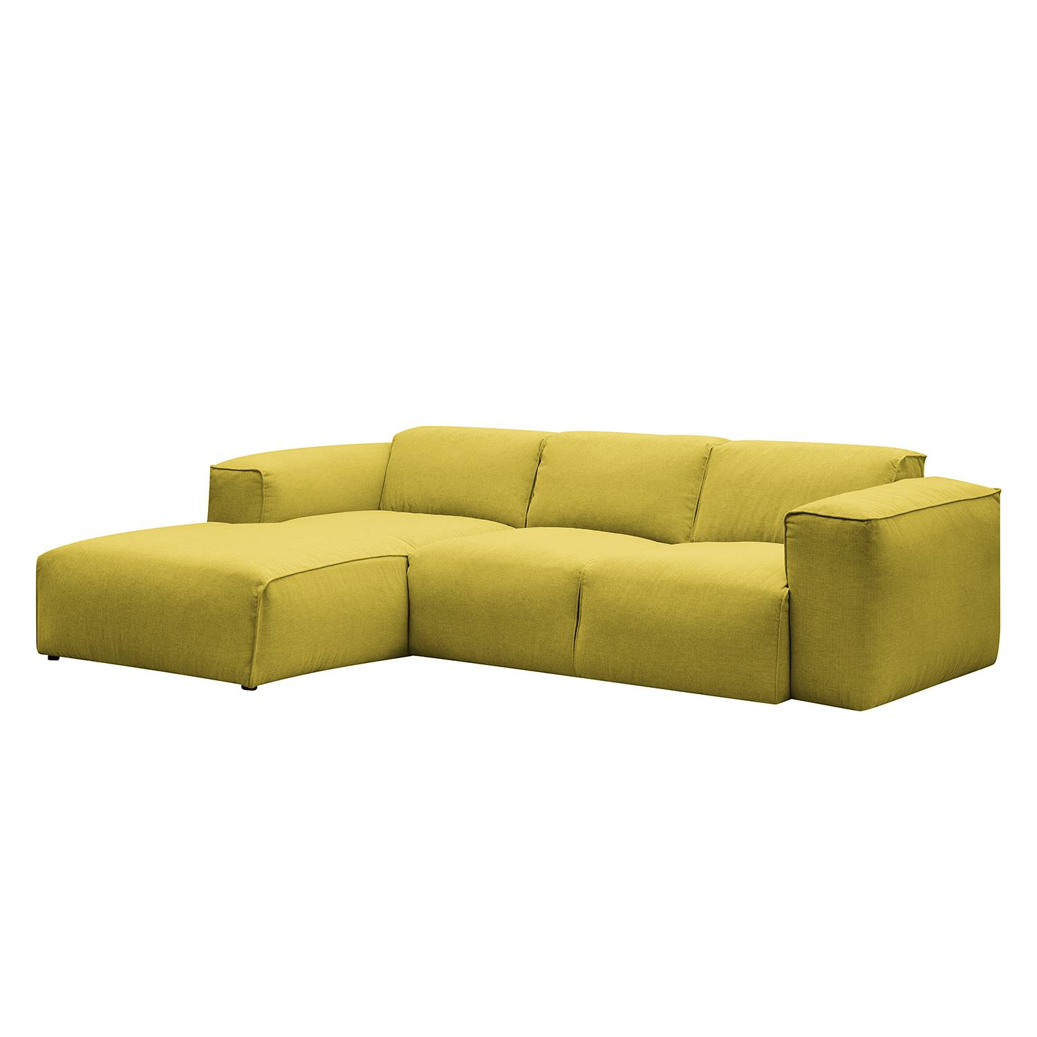 home24 Studio Copenhagen Ecksofa Hudson III Gelb Webstoff 263x71x173 cm