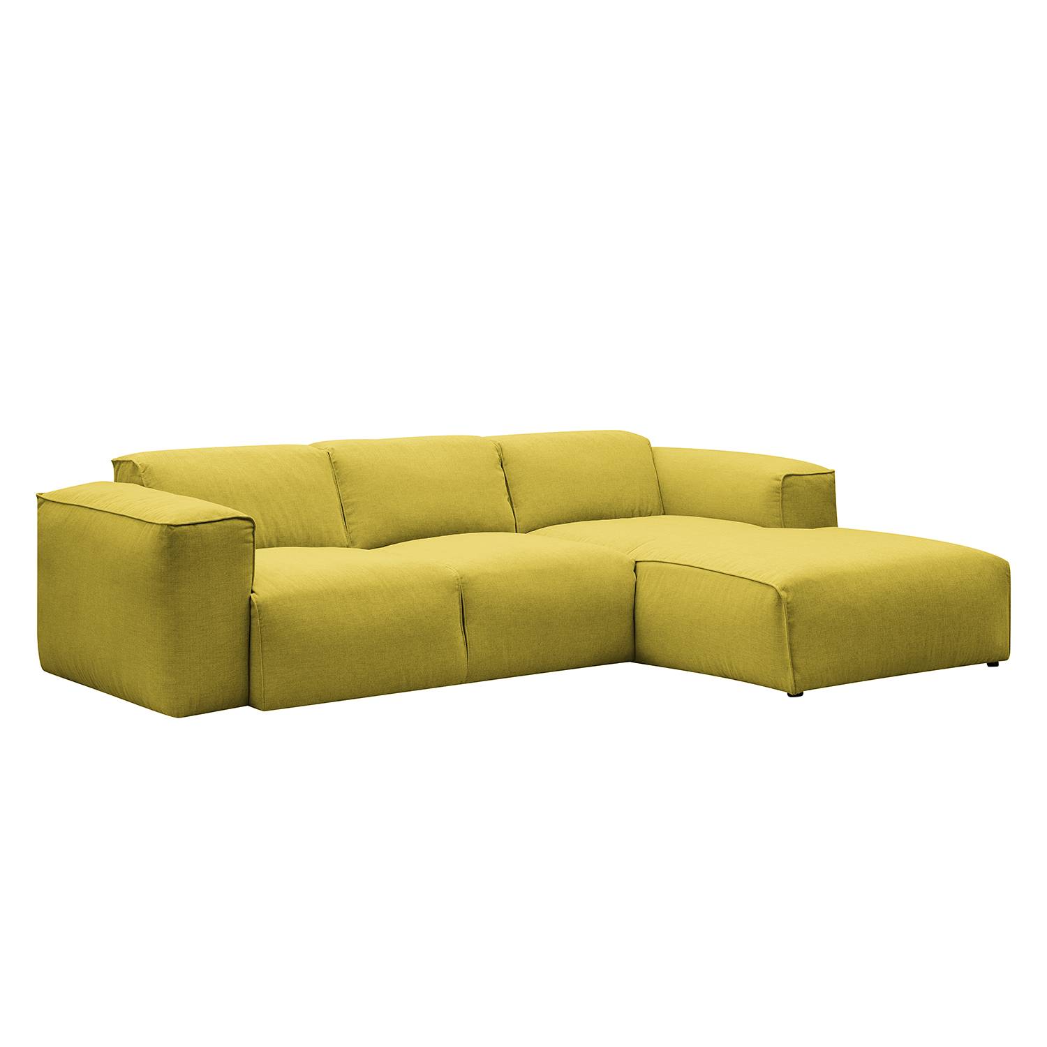 Ecksofa hudson iii webstoff longchair ottomane davorstehend rechts gelb 3832724