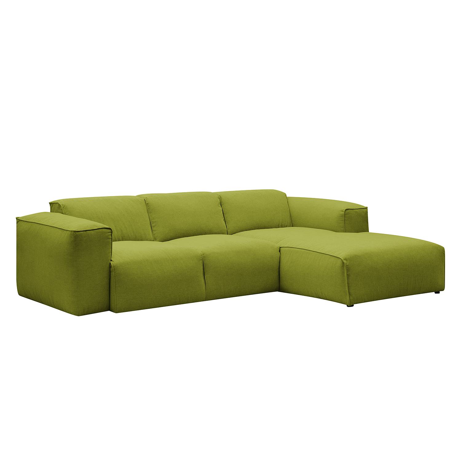 home24 Studio Copenhagen Ecksofa Hudson III Grün Webstoff 263x71x173 cm (BxHxT) Skandi