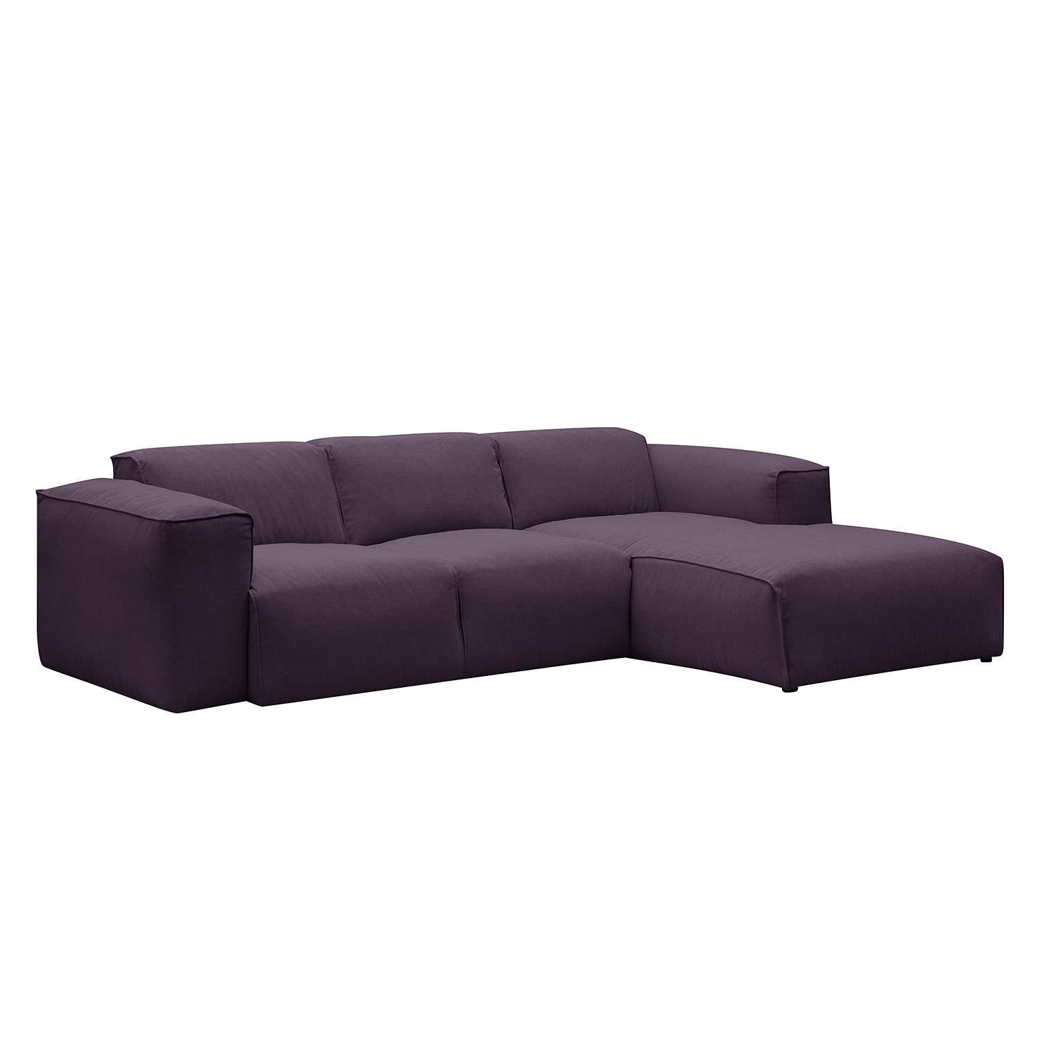 home24 Studio Copenhagen Ecksofa Hudson III Violett Webstoff 263x71x173 cm (BxHxT) Skandi